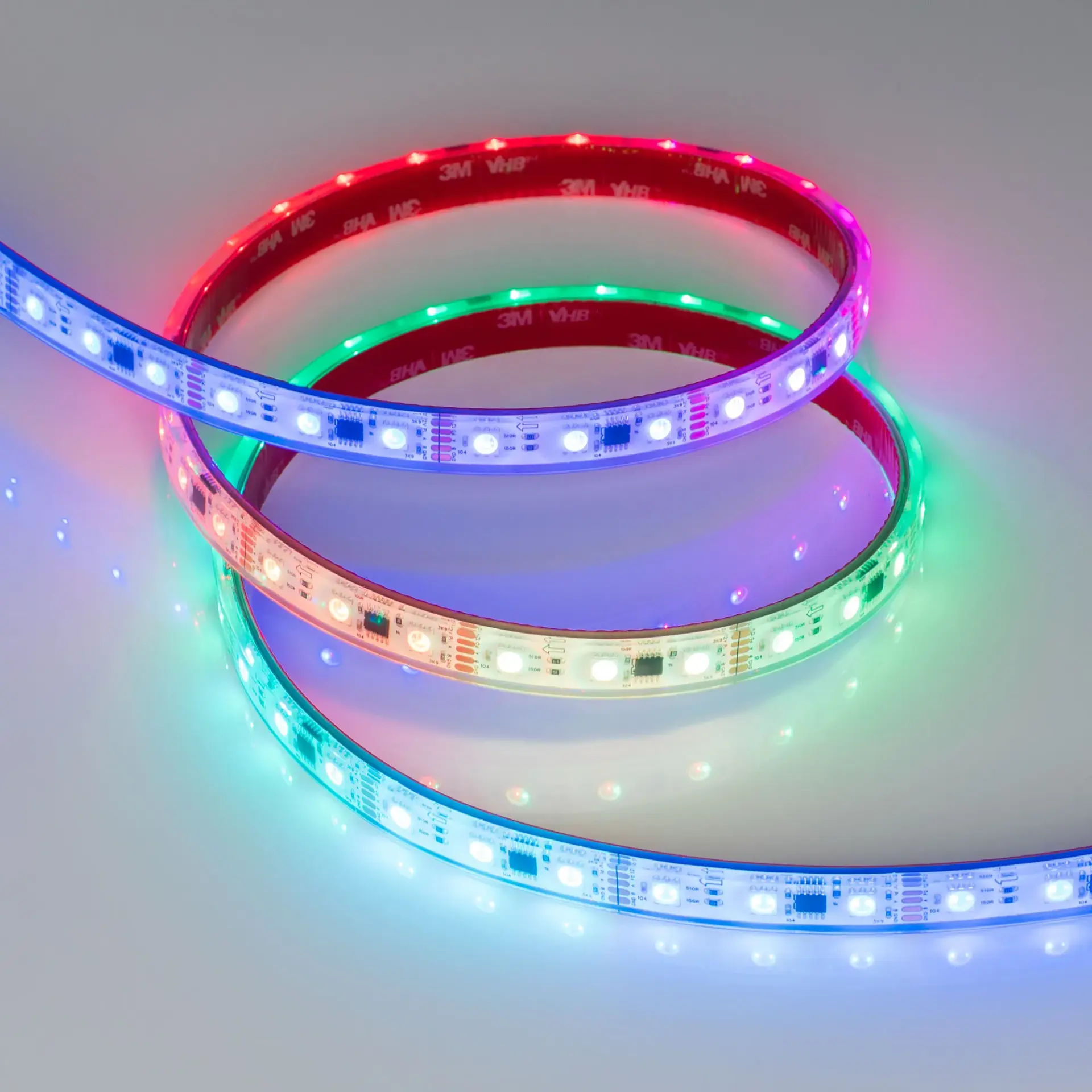 Светодиодная лента герметичная DMX-PS-B60-12mm 12V RGB-PX3 (14 W/m, IP67, 5060, 5m), ракурс 2