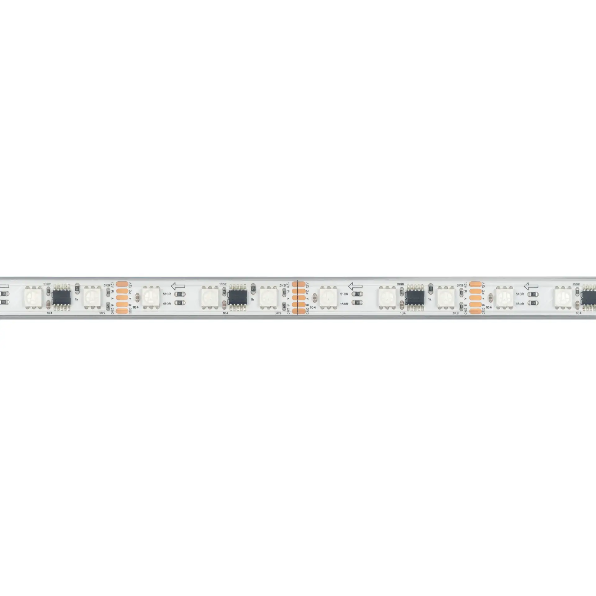Светодиодная лента герметичная DMX-PS-B60-12mm 12V RGB-PX3 (14 W/m, IP67, 5060, 5m)