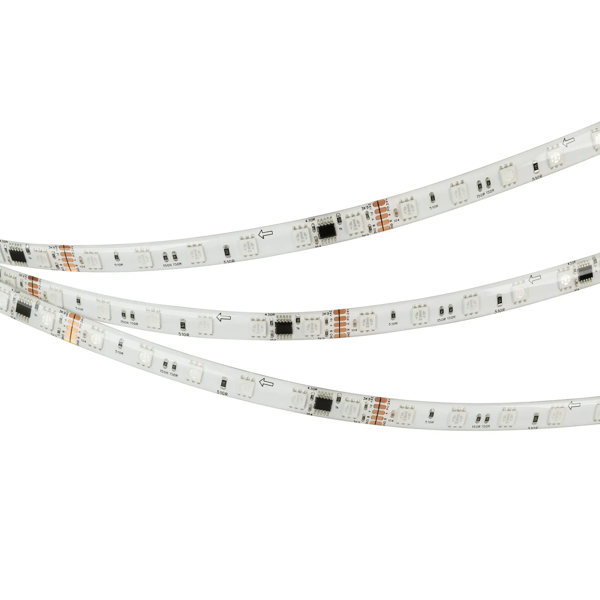 Светодиодная лента герметичная DMX-SE-B60-10mm 24V RGB-PX6 (14 W/m, IP65, 5m), ракурс 3