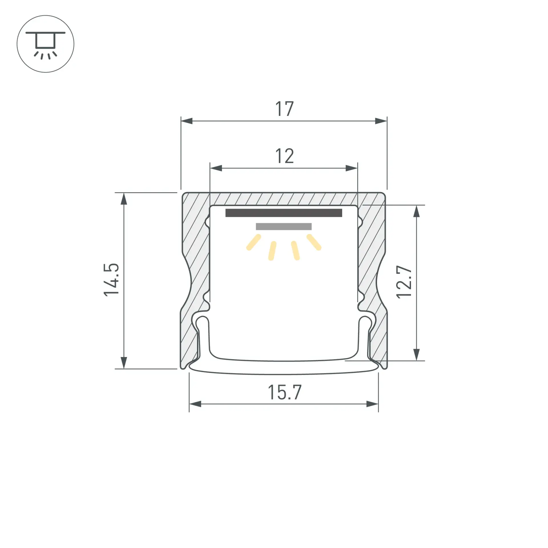 Профиль ARH-LINE-1715-2000 ANOD GOLD, ракурс 3