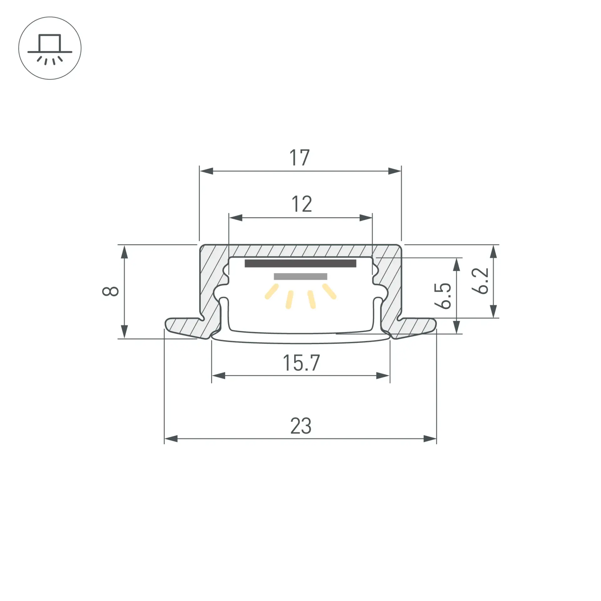 Профиль LINE-2308-F-2000 ANOD, ракурс 3