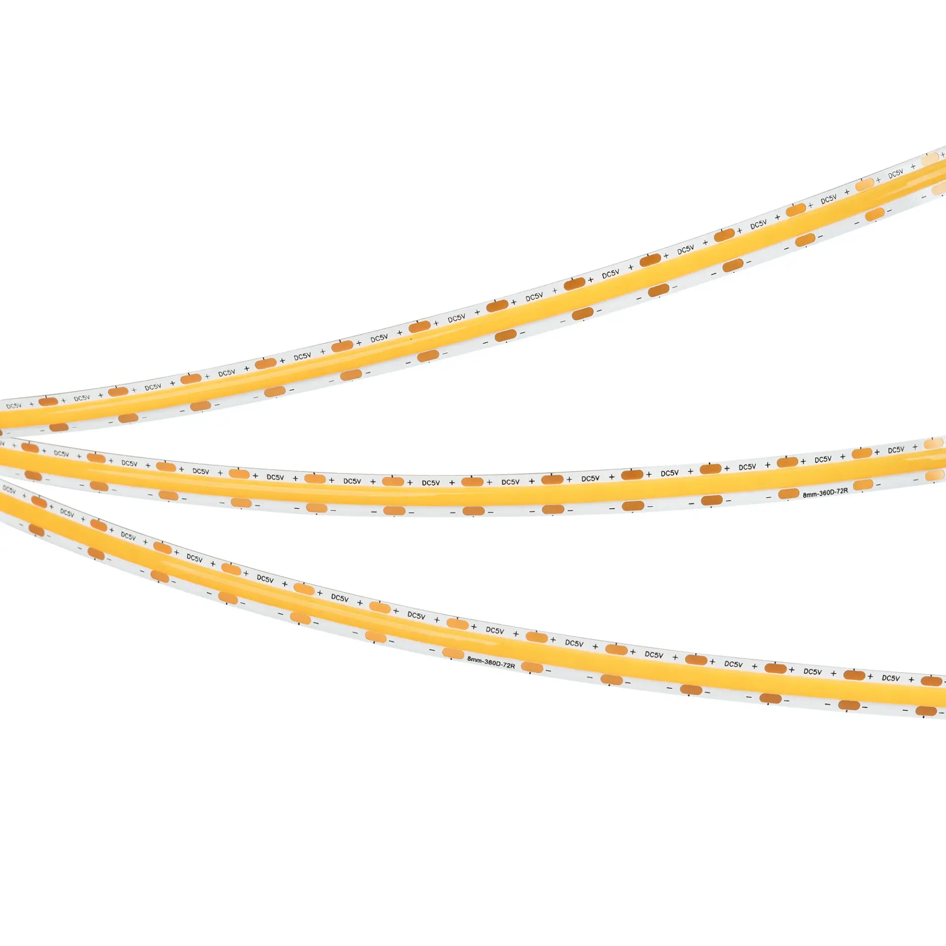 Светодиодная лента COB-X360-8mm 5V White6000 (5 W/m, IP20, CSP, 5m), ракурс 2