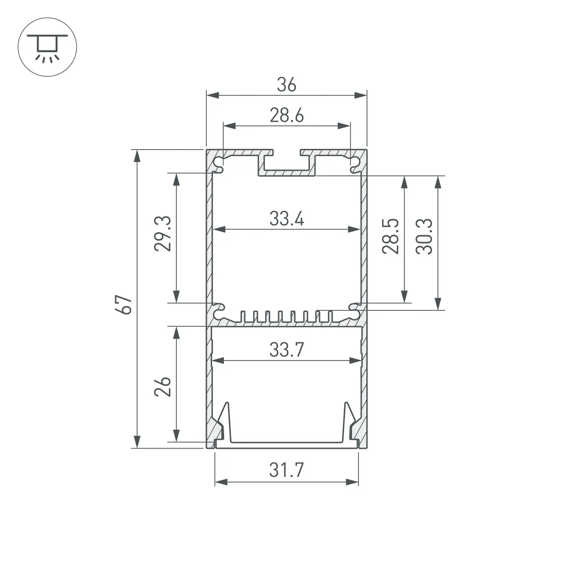 Профиль LINE-S-3667-2000 BLACK