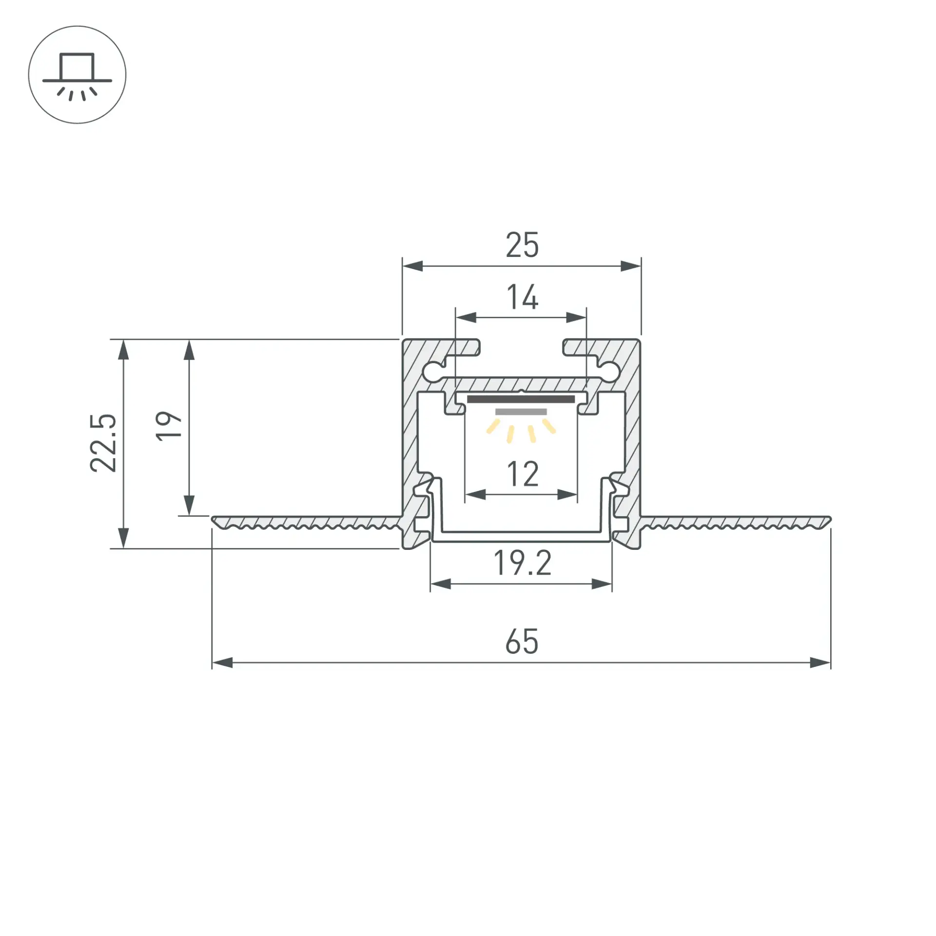 Профиль SL-LINIA20-FANTOM-2500 WHITE, ракурс 3