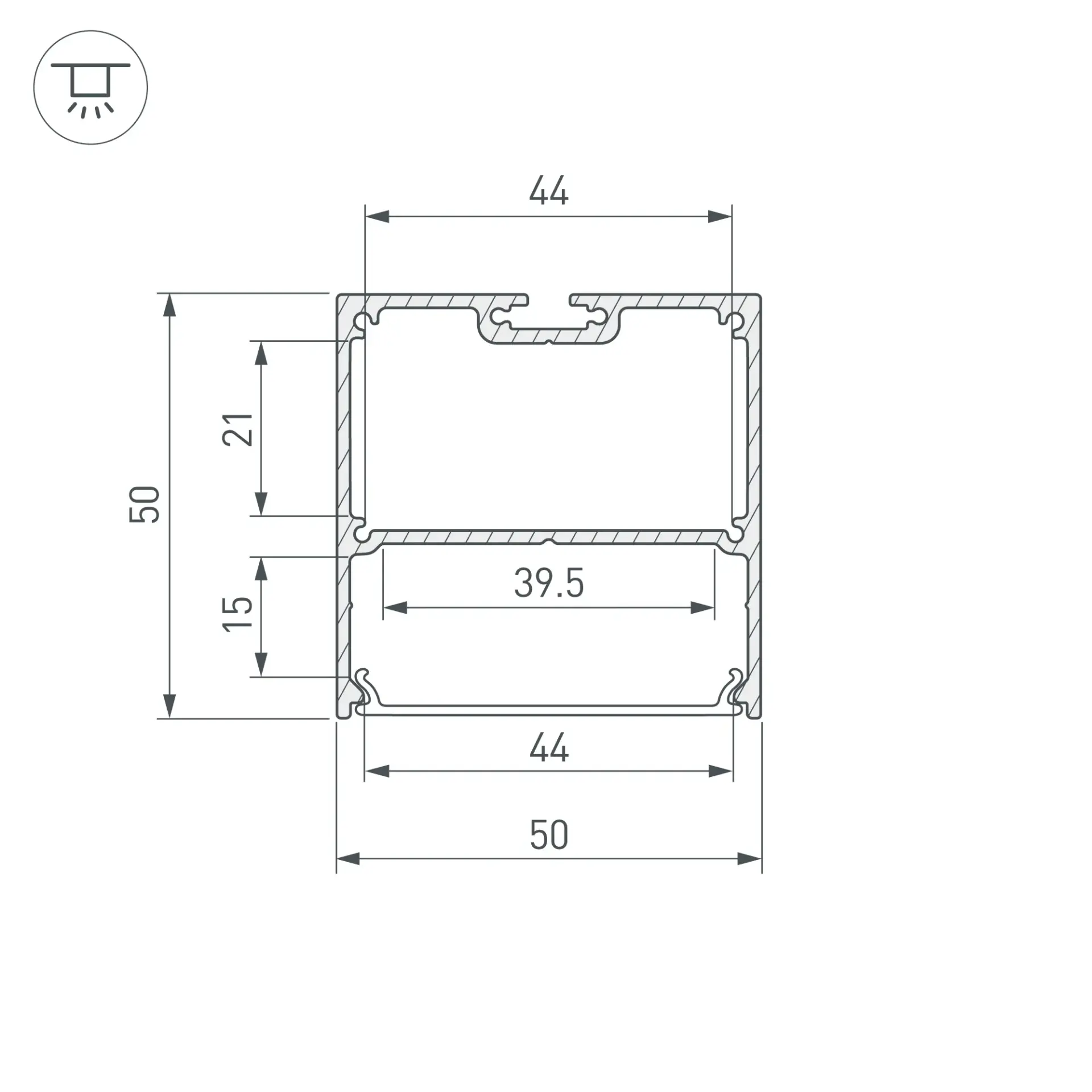Профиль SL-LINE-5050-LW-3000 WHITE, ракурс 5