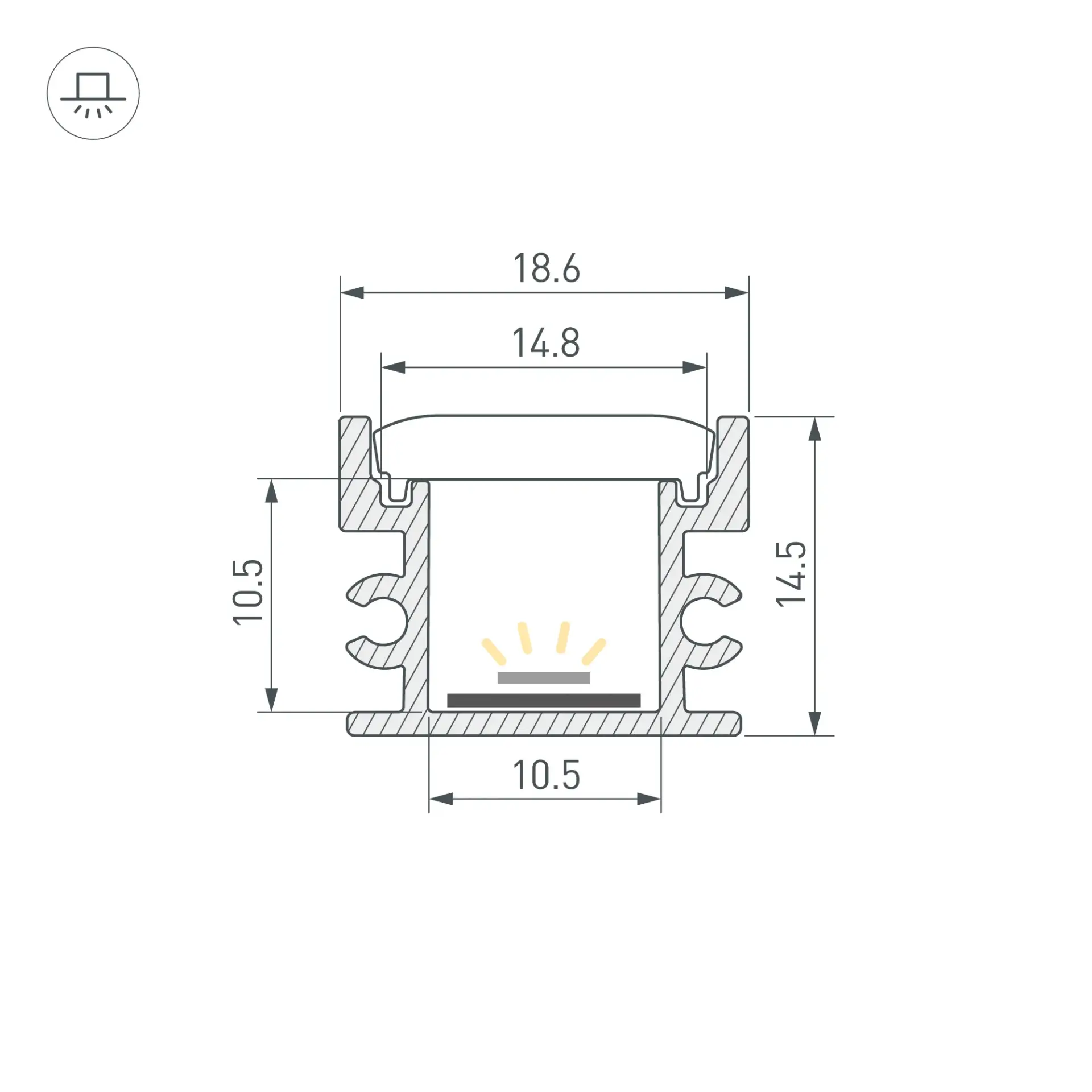 Профиль FLOOR18-H15-3000 ANOD BLACK, ракурс 3