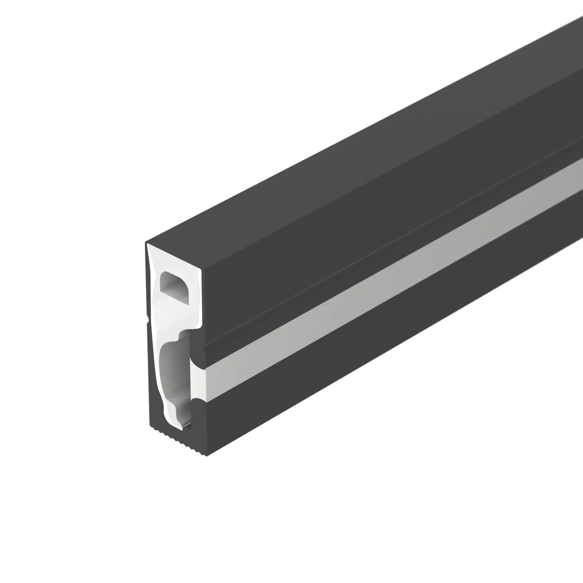 Силиконовый профиль WPH-FLEX-0616-SIDE-S9-5m FULL BLACK, ракурс 2