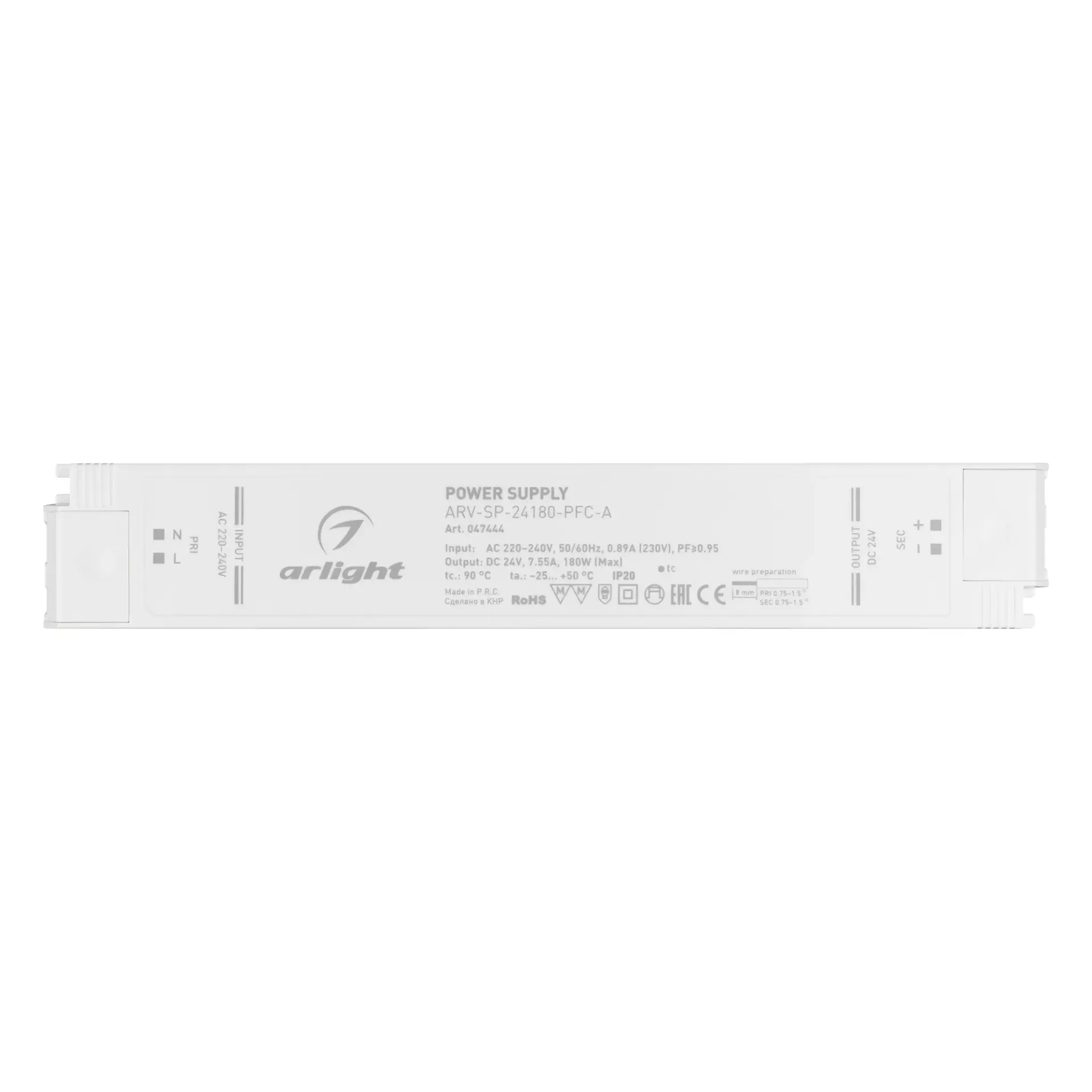 Блок питания ARV-SP-24180-PFC-A (24V, 7.5A, 180W), ракурс 2