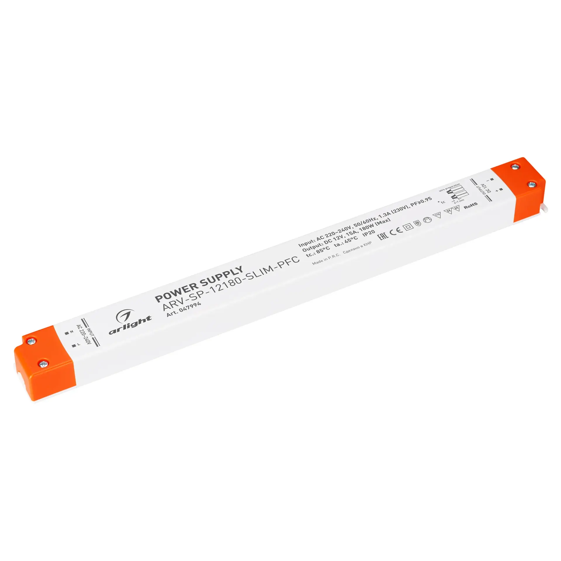 Блок питания ARV-SP-12180-SLIM-PFC (12V, 15A, 180W)