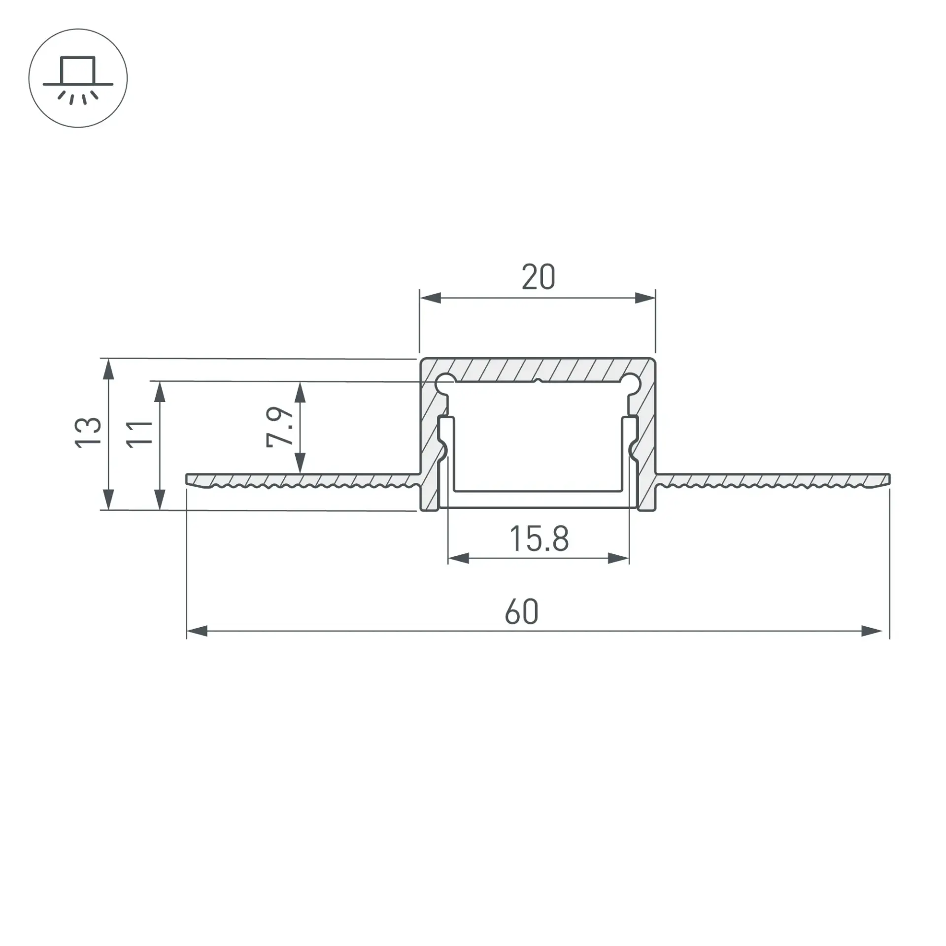 Профиль SL-LINIA20-FANTOM-2000 ANOD, ракурс 3