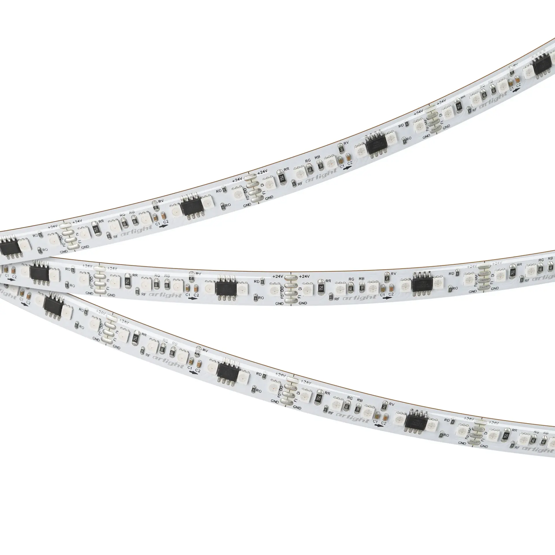 Светодиодная лента герметичная SPI-SE-A120-10mm 24V RGB-PX6-BPT (23 W/m, IP65, 2835, 5m), ракурс 4