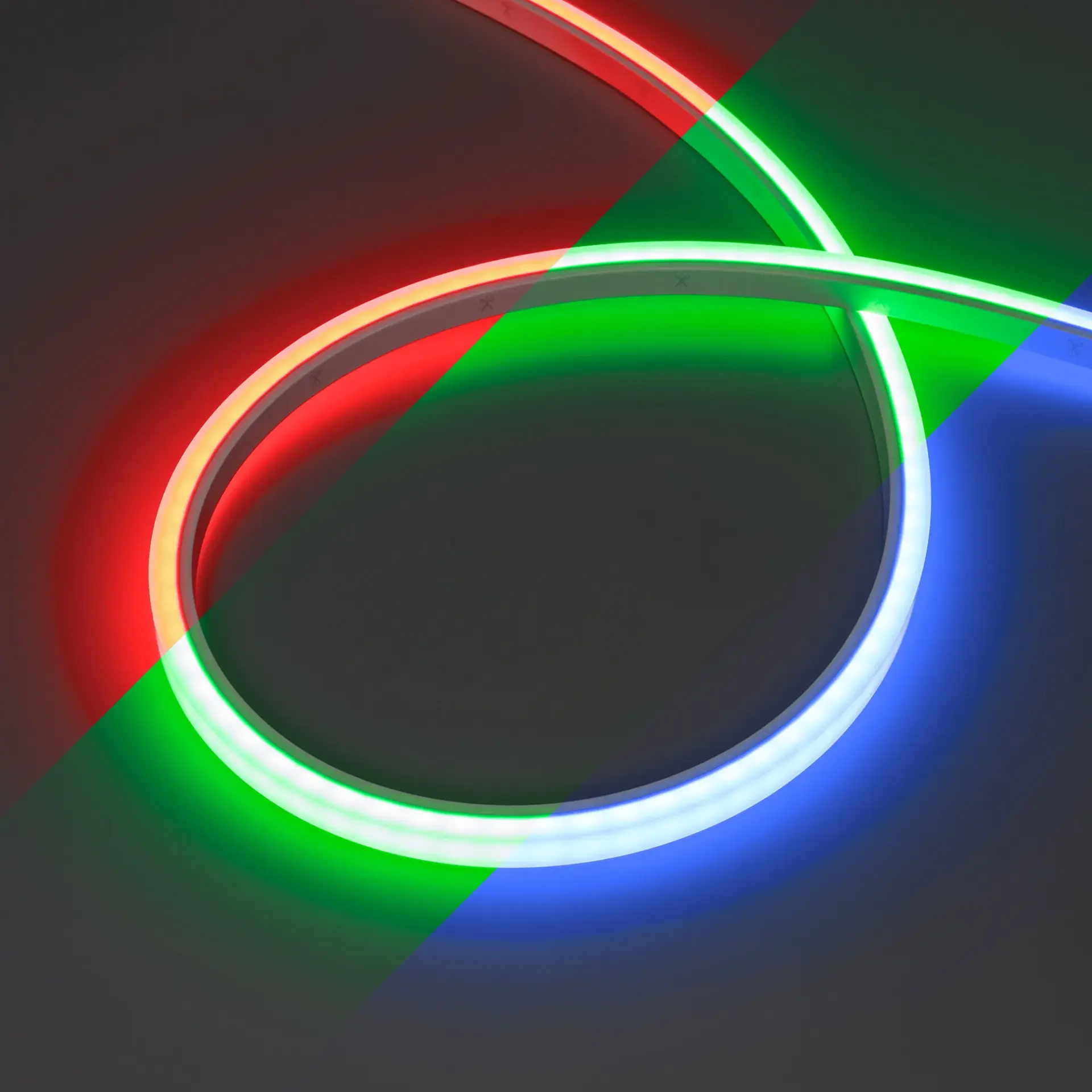 Гибкий неон WAVE-TOP-PU-H120-10x10mm 24V RGB (10 W/m, IP68, 5m, wire x2)