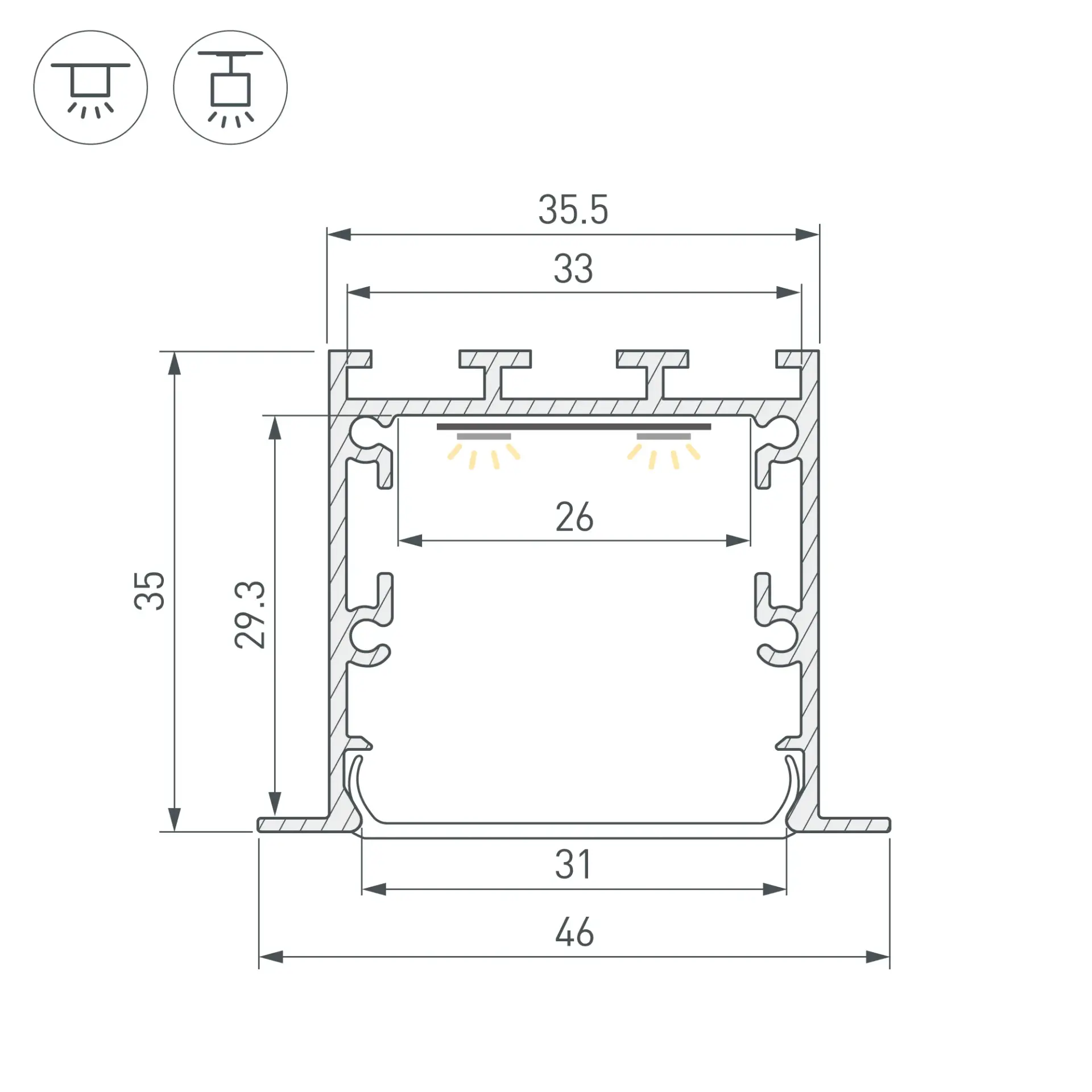 Профиль LINIA49-F-M-3000 WHITE