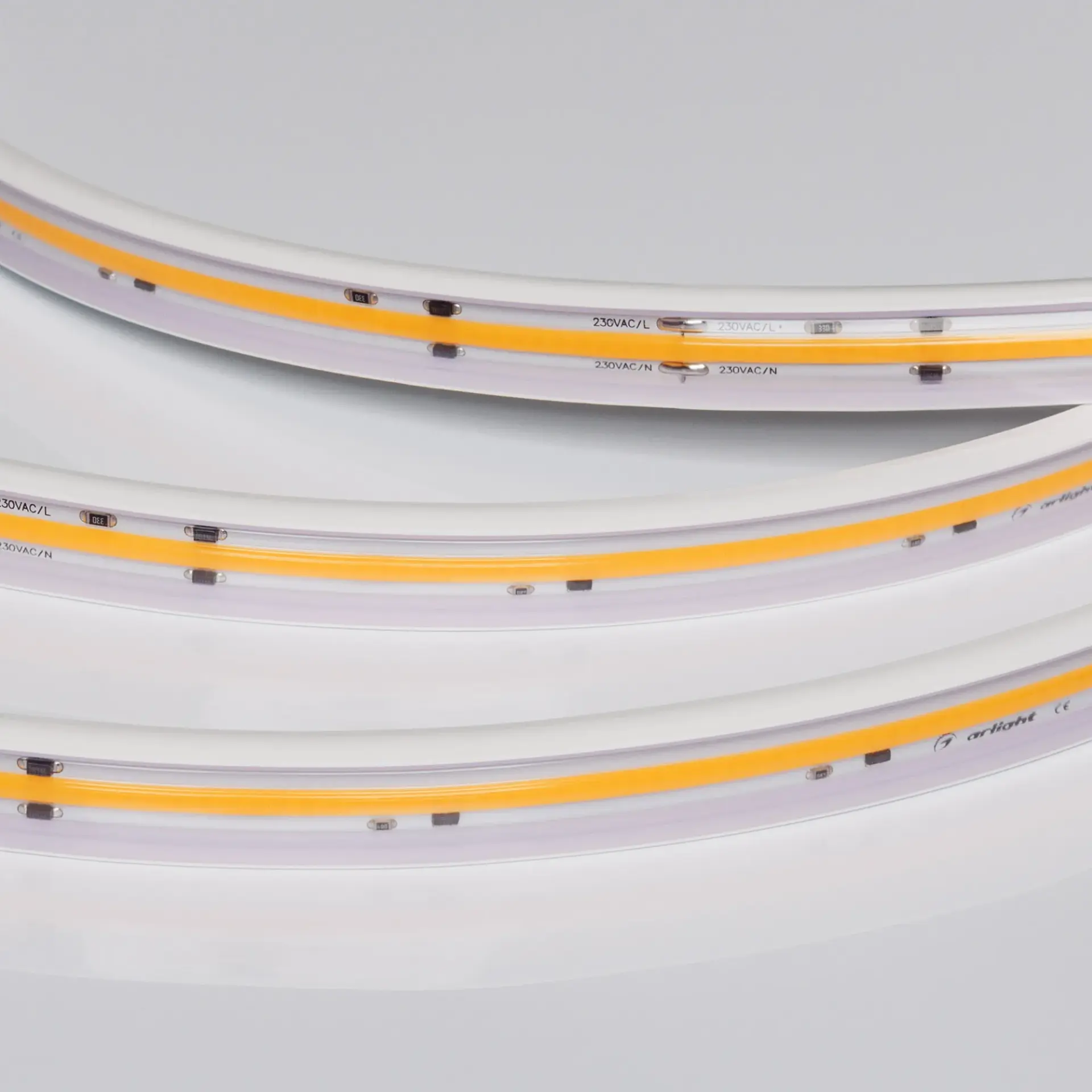 Светодиодная лента герметичная ARL-PV-X720-15mm 230V Warm3000 (14 W/m, IP65, 10m), ракурс 2