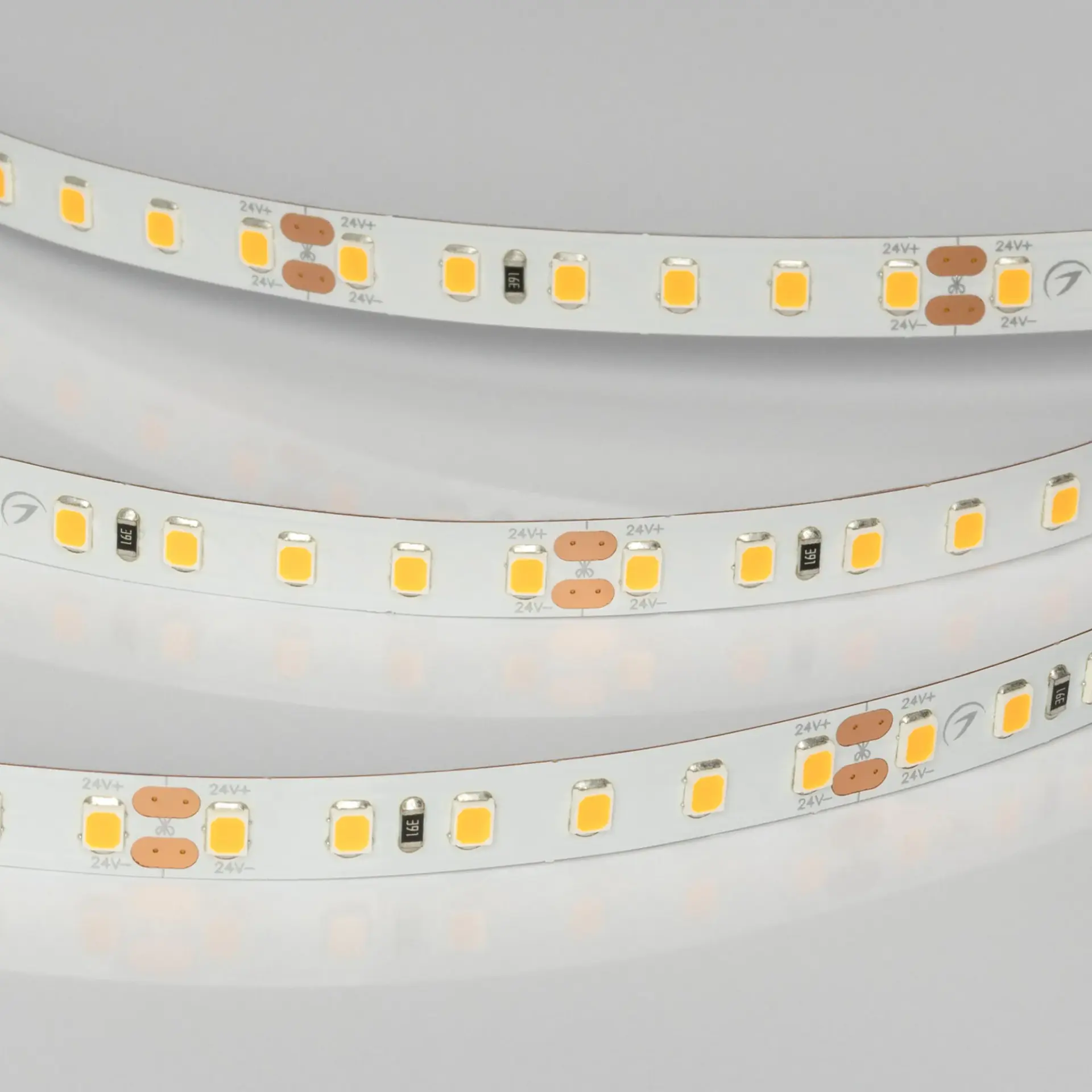 Светодиодная лента UL-A120-8mm 24V Warm1900 (9.6 W/m, IP20, 5m), ракурс 3