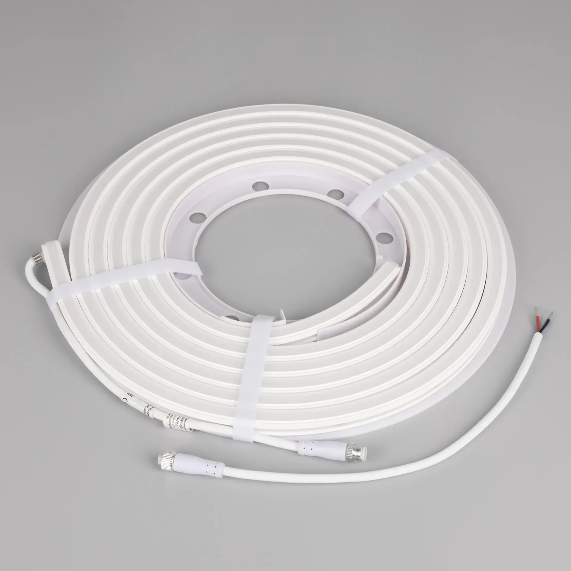 Гибкий неон WAVE-SIDE-DOUBLE-A120-16x15mm 24V White6000 (15 W/m, IP67, 5m, wire x1), ракурс 3