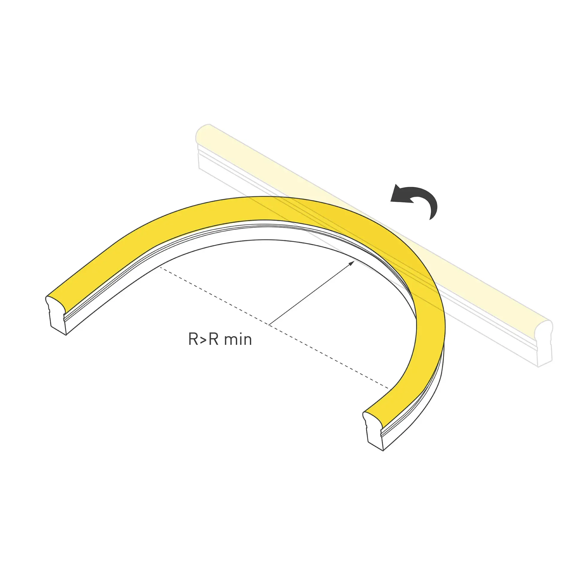 Гибкий неон HALO-SIDE-A168-6x13mm 24V Yellow (10 W/m, IP67, 2835, 5m)