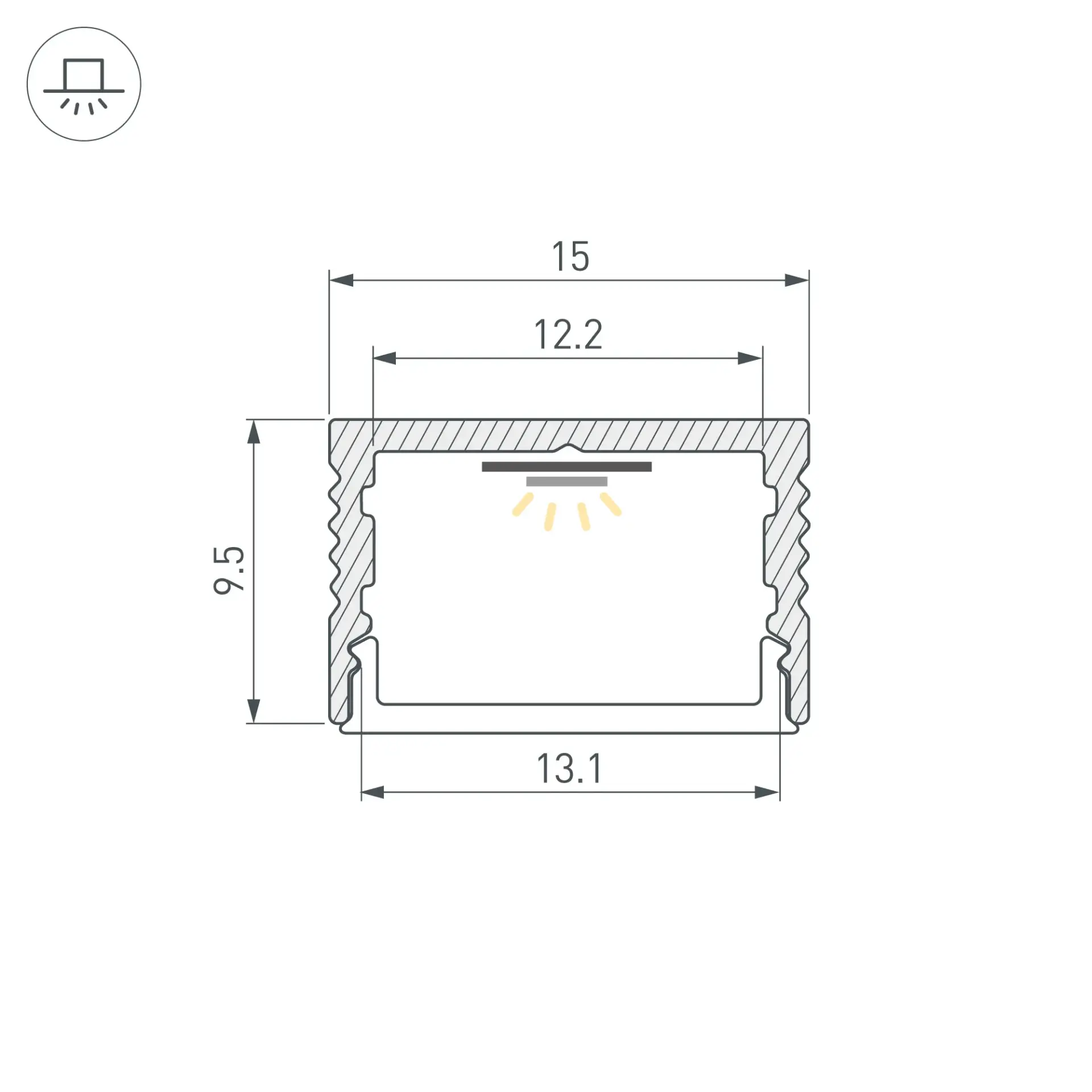 Профиль SL-SLIM15-H10-3000 ANOD