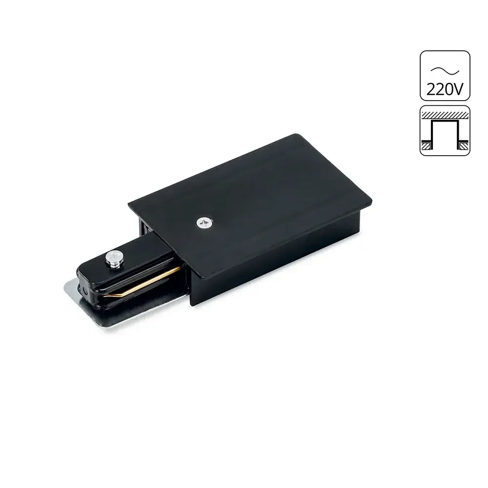 Коннектор для однофазного шинопровода Arte Lamp A160106 TRACK ACCESSORIES — черный