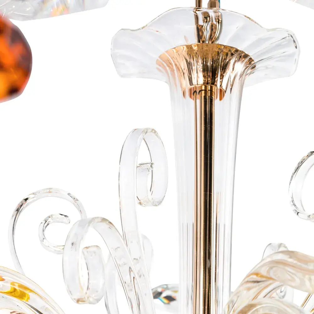 Люстра Crystal Lux CATARINA SP6 V2 GOLD/TRANSPARENT-COGNAC — золотой, ракурс 4