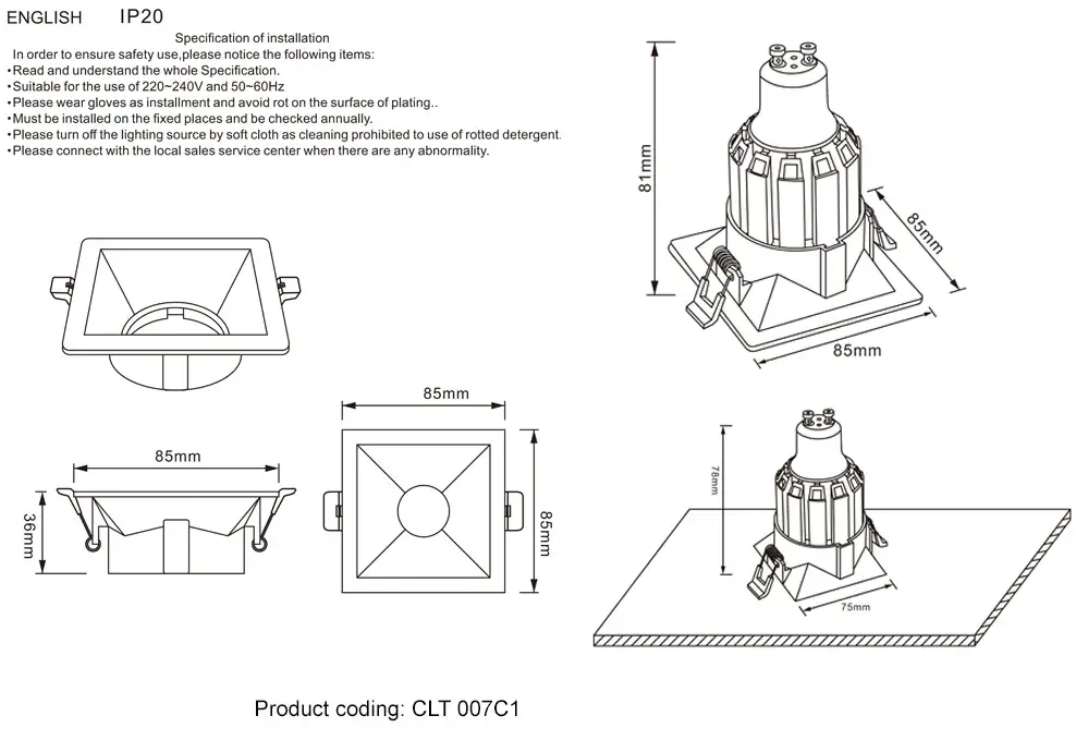Точечный светильник Crystal Lux CLT 007C1 WH — белый