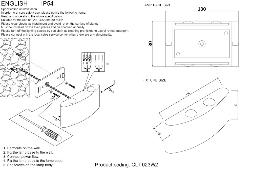 Бра Crystal Lux CLT 023W2 DG — серый