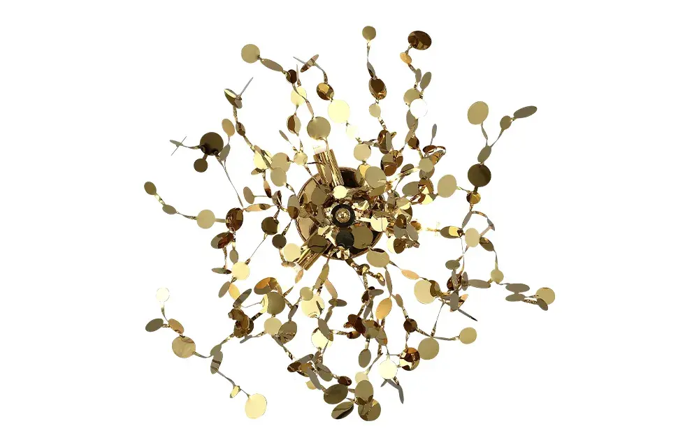 Бра Crystal Lux GARDEN AP-PL3 D400 GOLD — золотой, ракурс 2