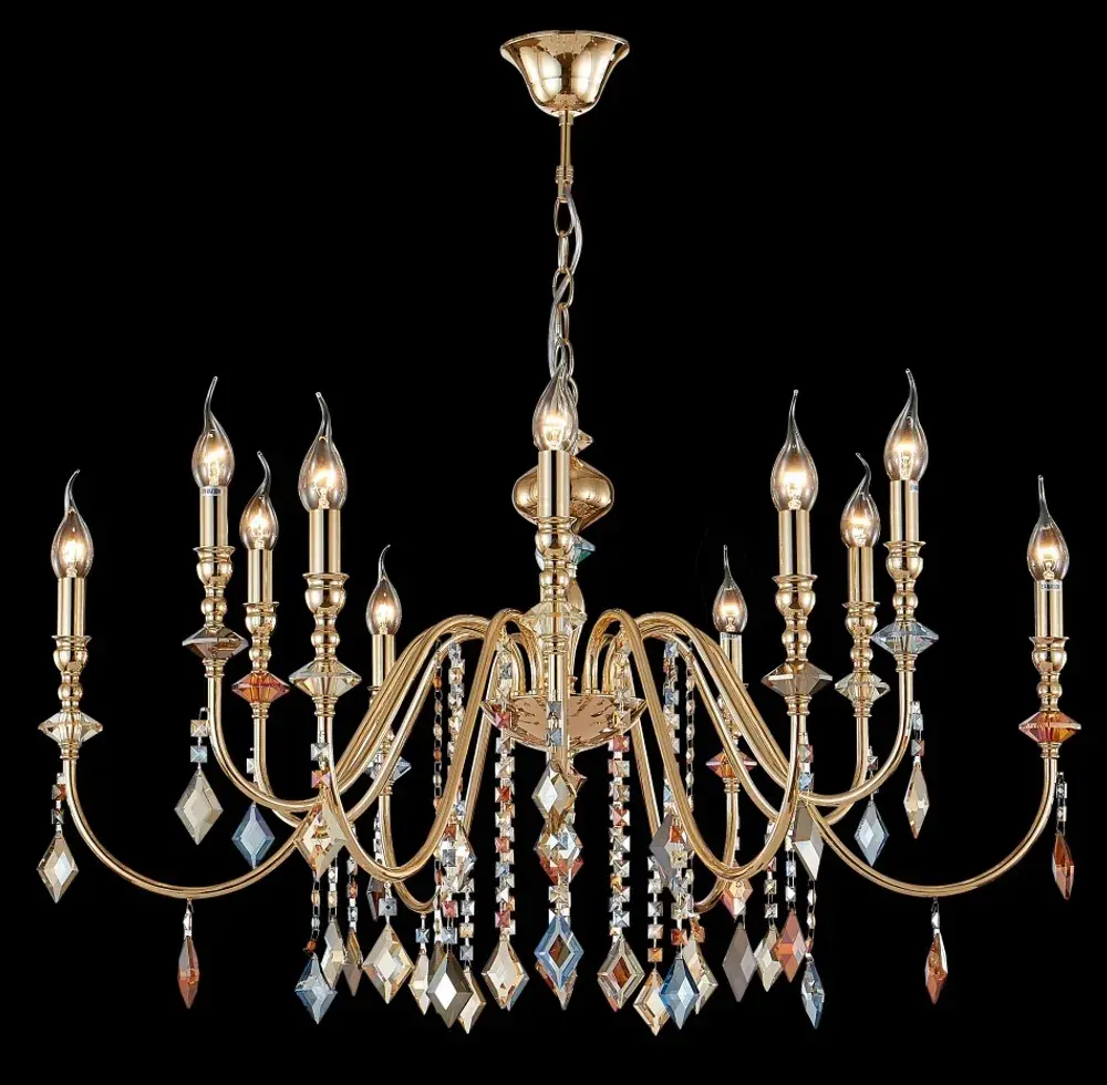 Люстра Crystal Lux MERCEDES SP6+6 GOLD/COLOR — золотой, ракурс 2