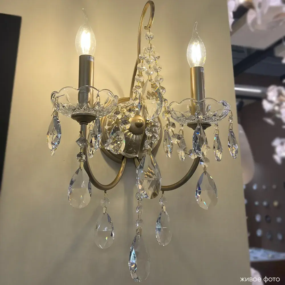 Бра Crystal Lux MONTANA AP2 — золотой, ракурс 3