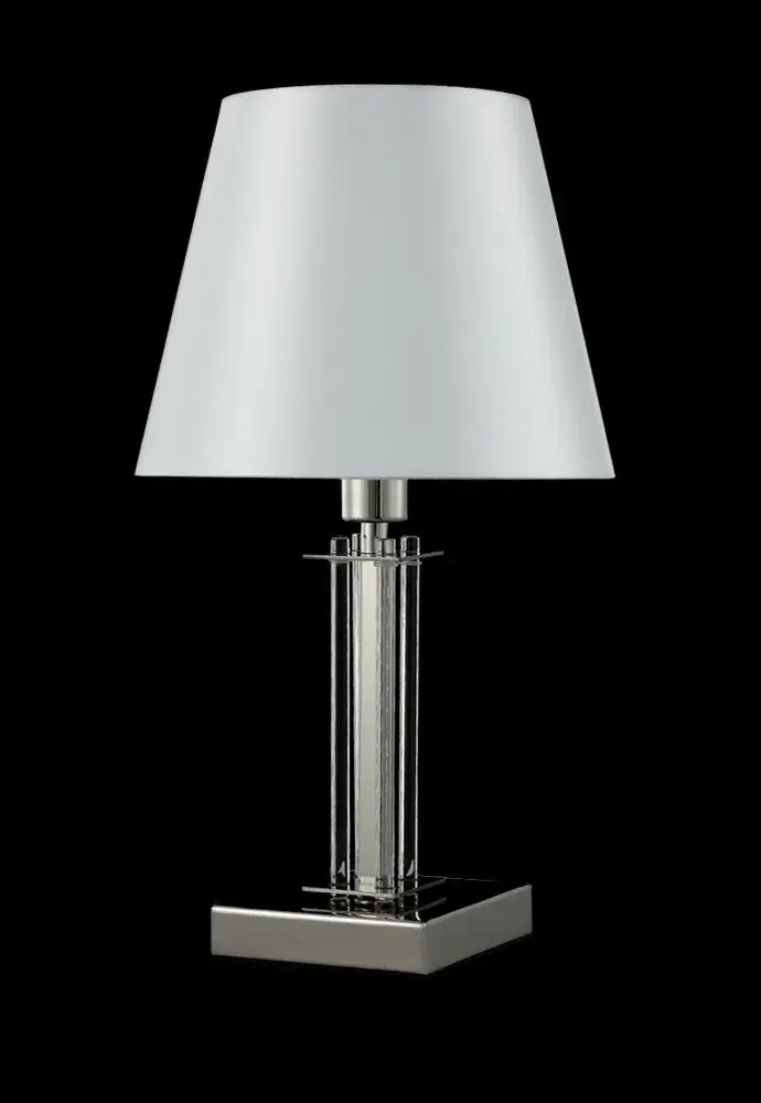 Настольная лампа Crystal Lux NICOLAS LG1 NICKEL/WHITE — никель, ракурс 4