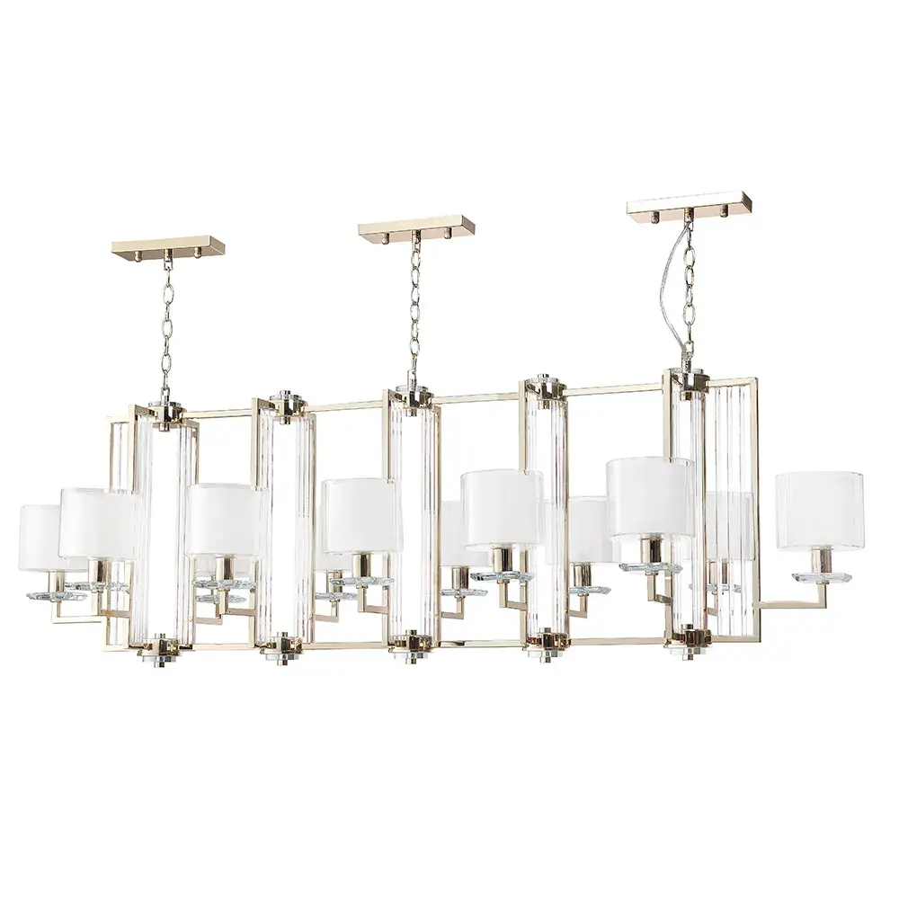 Светильник Crystal Lux NICOLAS SP12 L1600 GOLD/WHITE — золотой, ракурс 3