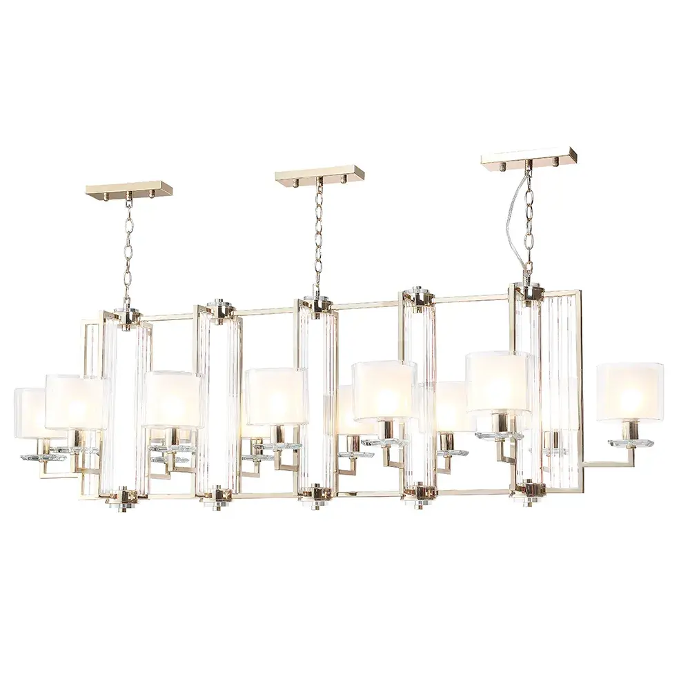 Светильник Crystal Lux NICOLAS SP12 L1600 GOLD/WHITE — золотой, ракурс 4