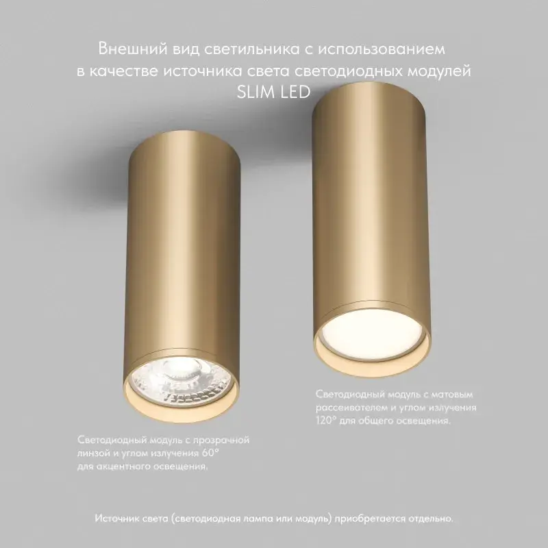 Точечный светильник Denkirs DK2051-SG TUBE | ТЬЮБ — золотой, ракурс 7