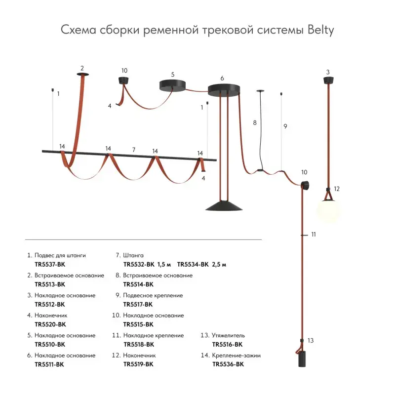 Тканевый шинопровод(ремень) Denkirs TR5501-DB BELTY BASE | БЕЛТИ БЕЙС — синий