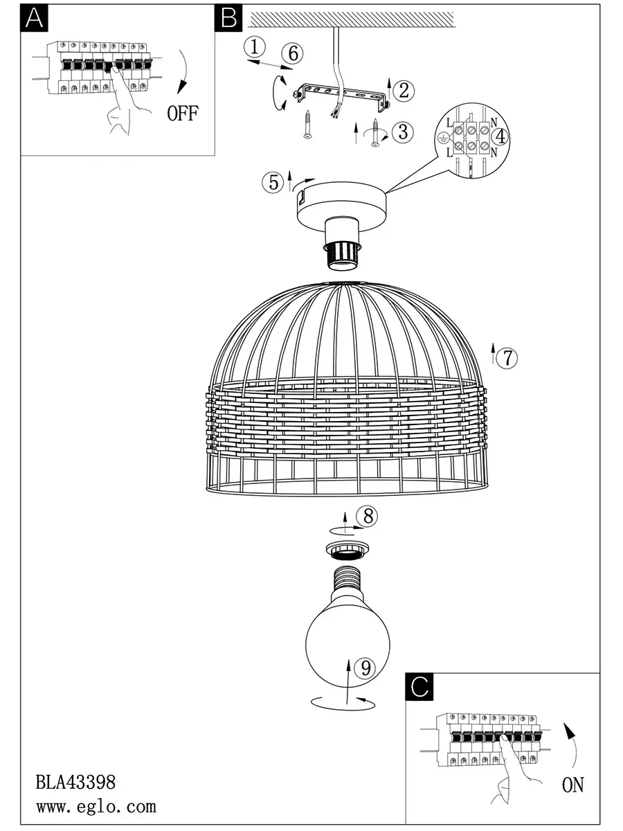 Люстра Eglo 43398 ANWICK — черный