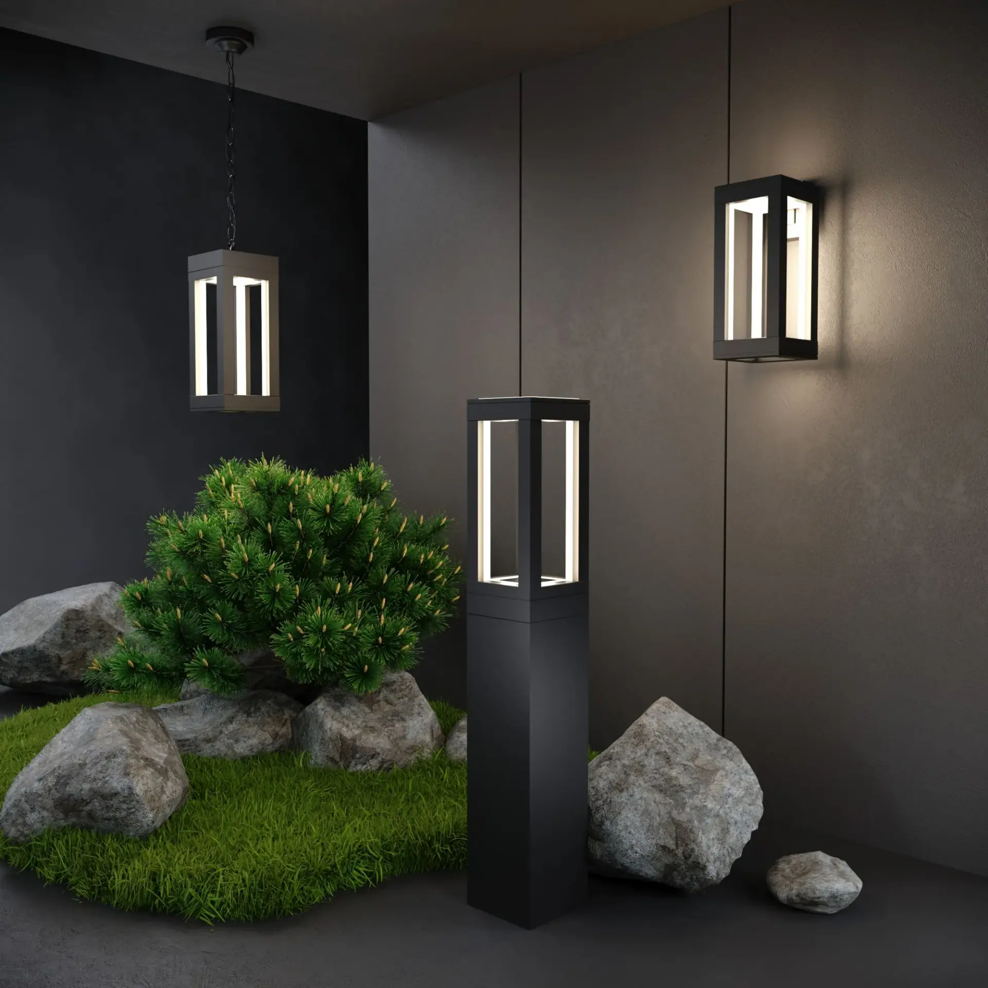 Уличный светильник Elektrostandard 1528 TECHNO LED черный/(a051857) FRAME, ракурс 5