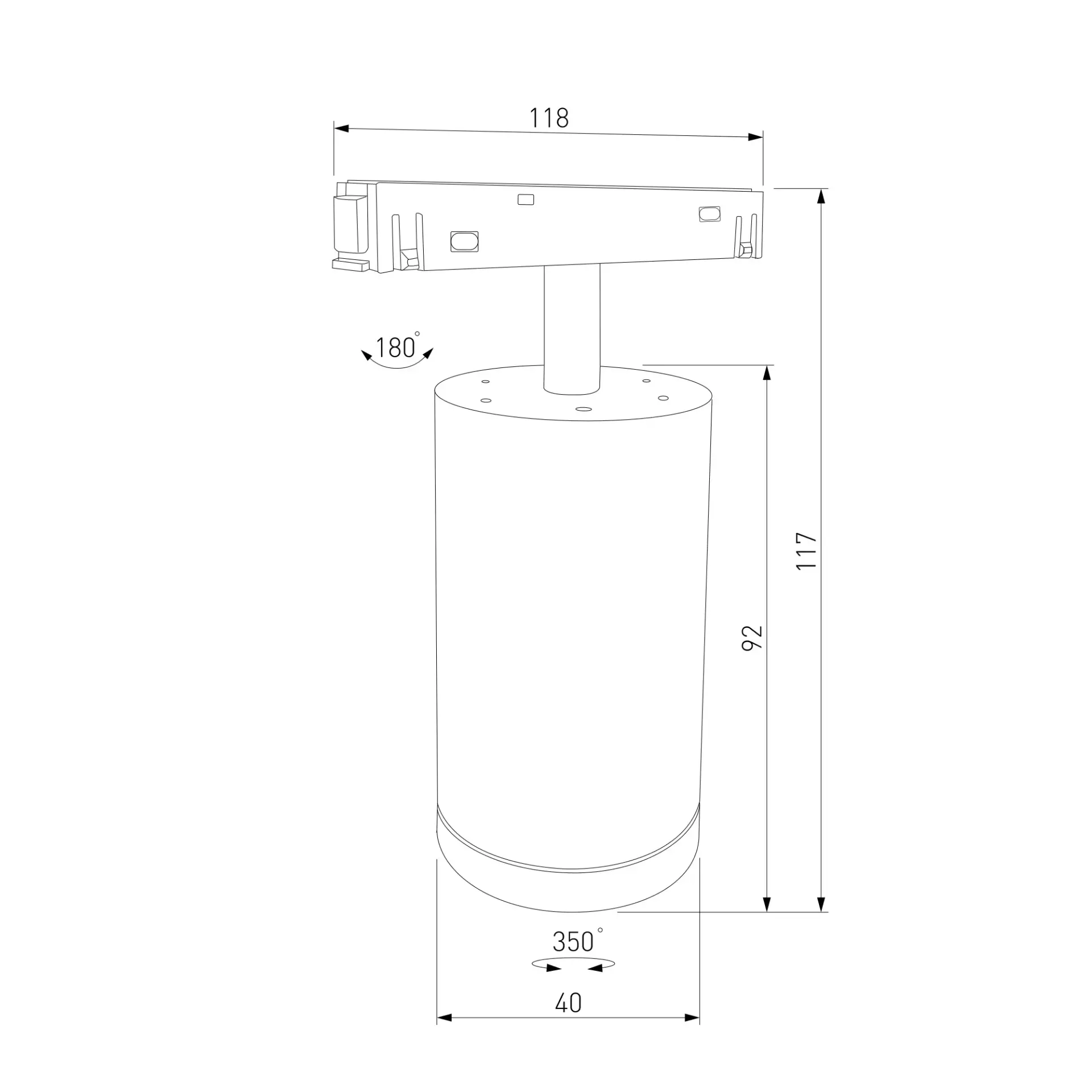 Slim Magnetic R07 Трековый светильник 8W 4200K Porte черный 85507/01