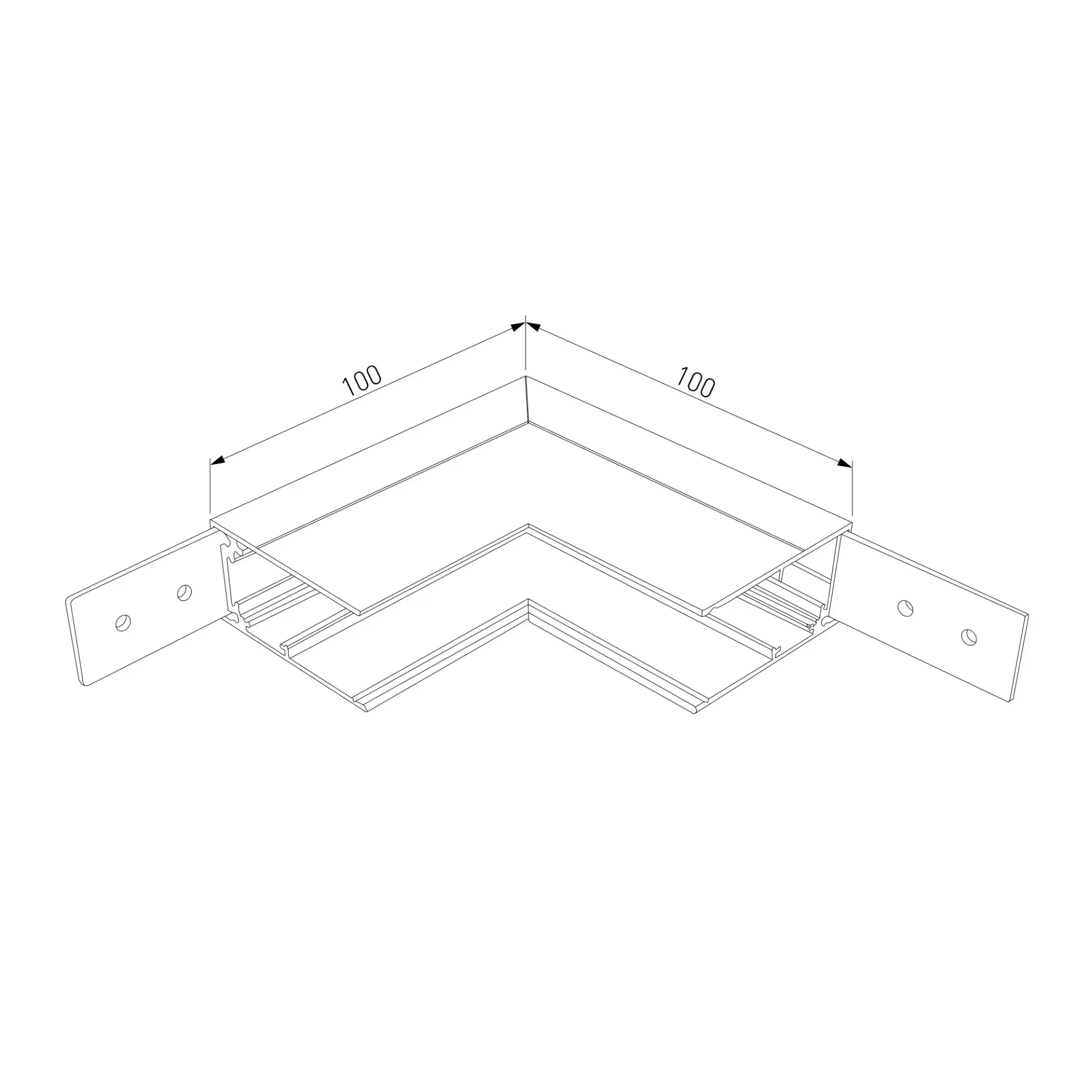Slim Magnetic Коннектор угловой внутренний для накладного шинопровода белый 85091/11