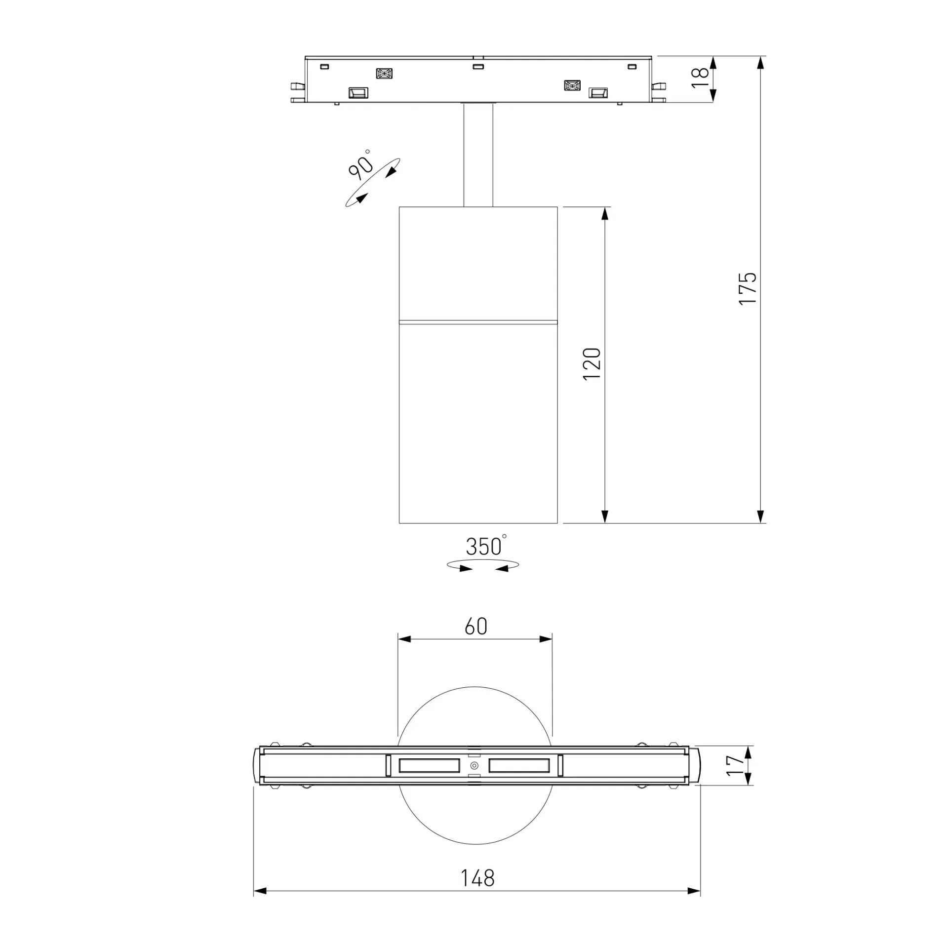 Умный трековый светильник 12W 2700-6500K Dim R02 Slim Magnetic 85075/01 — черный