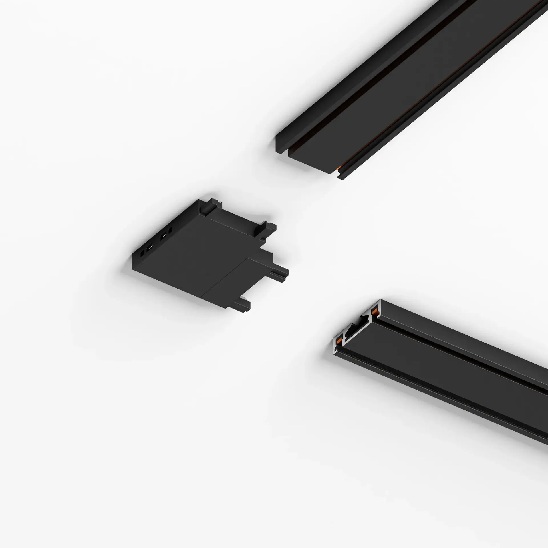 Четырёхсторонний соединитель для накладного шинопровода Flat Magnetic 85003/00 — черный, ракурс 7