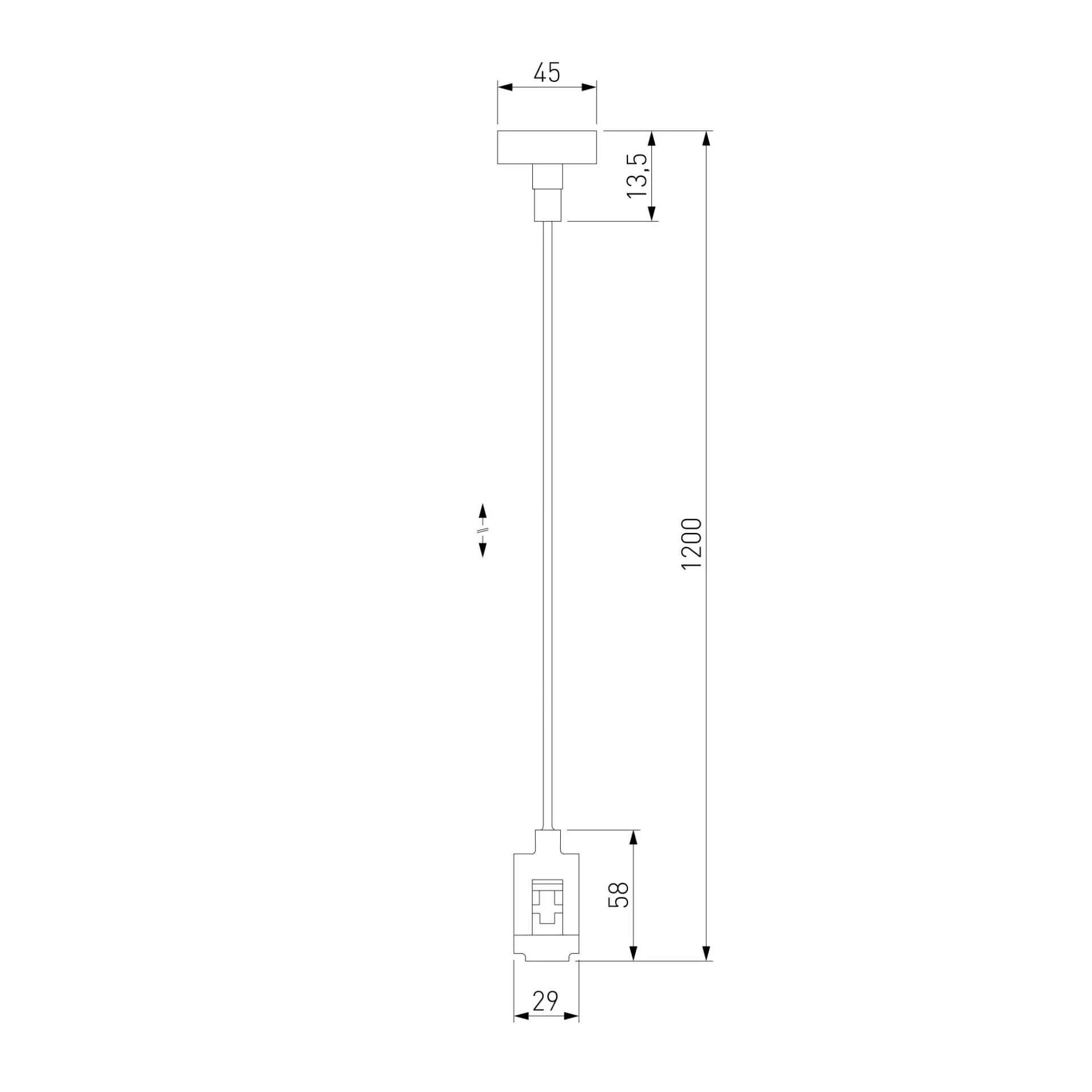 Esthetic Magnetic Подвесной комплект с вводом питания 1200 мм 85154/00 — черный