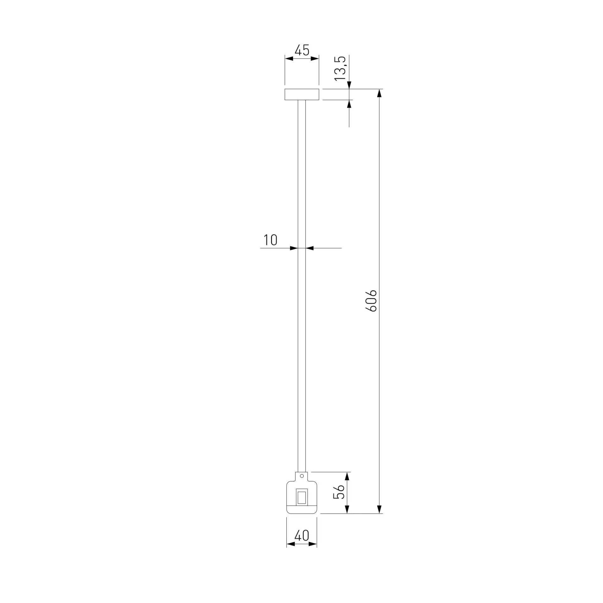 Esthetic Magnetic Декоративная стойка с коннектором 606 мм 85153/00 — черный
