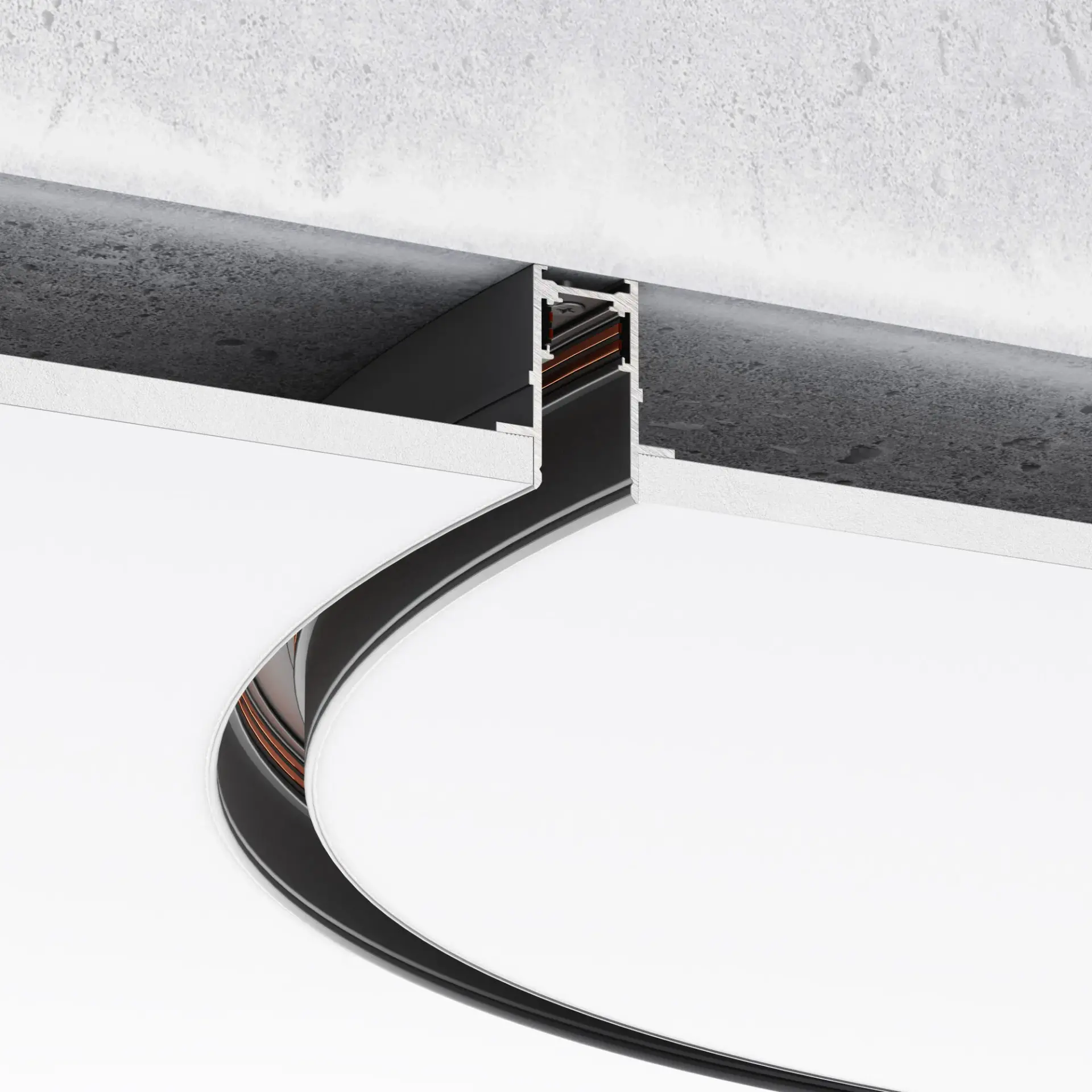 Slim Magnetic Встраиваемый радиусный шинопровод черный ⌀ 800мм 85158/00, ракурс 2
