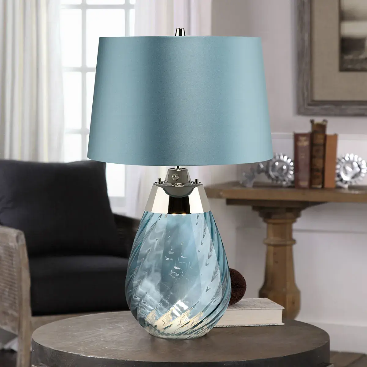 Настольная лампа Elstead Lighting LENA-TL-S-BLUE — синий, ракурс 5