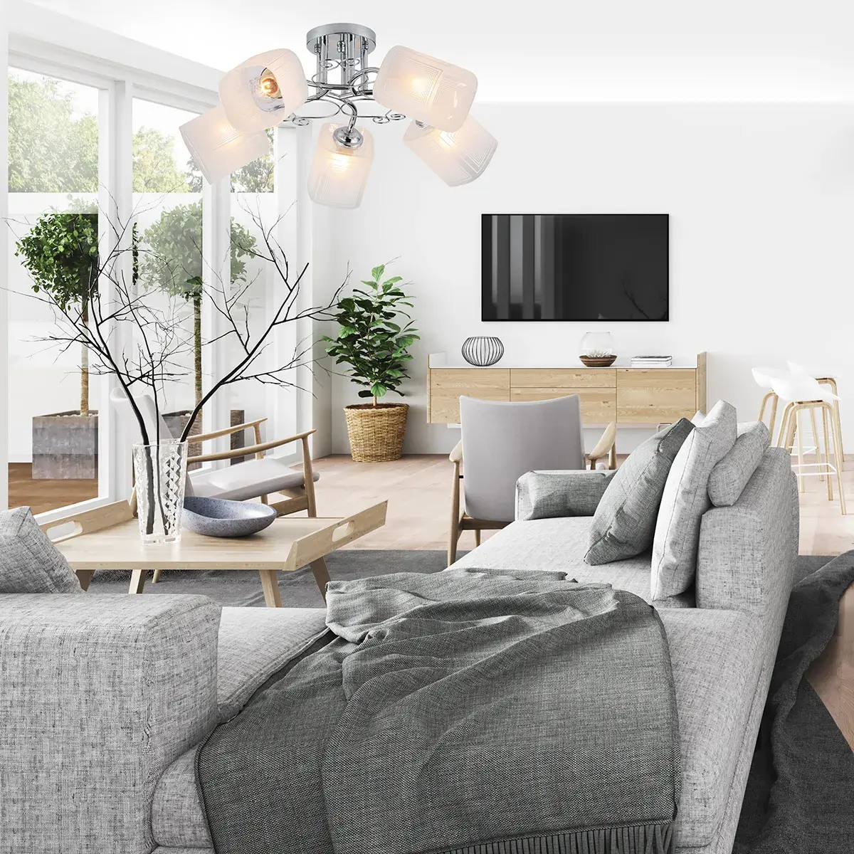 Люстра Escada 1105/5PL SPIREA — хром, ракурс 4