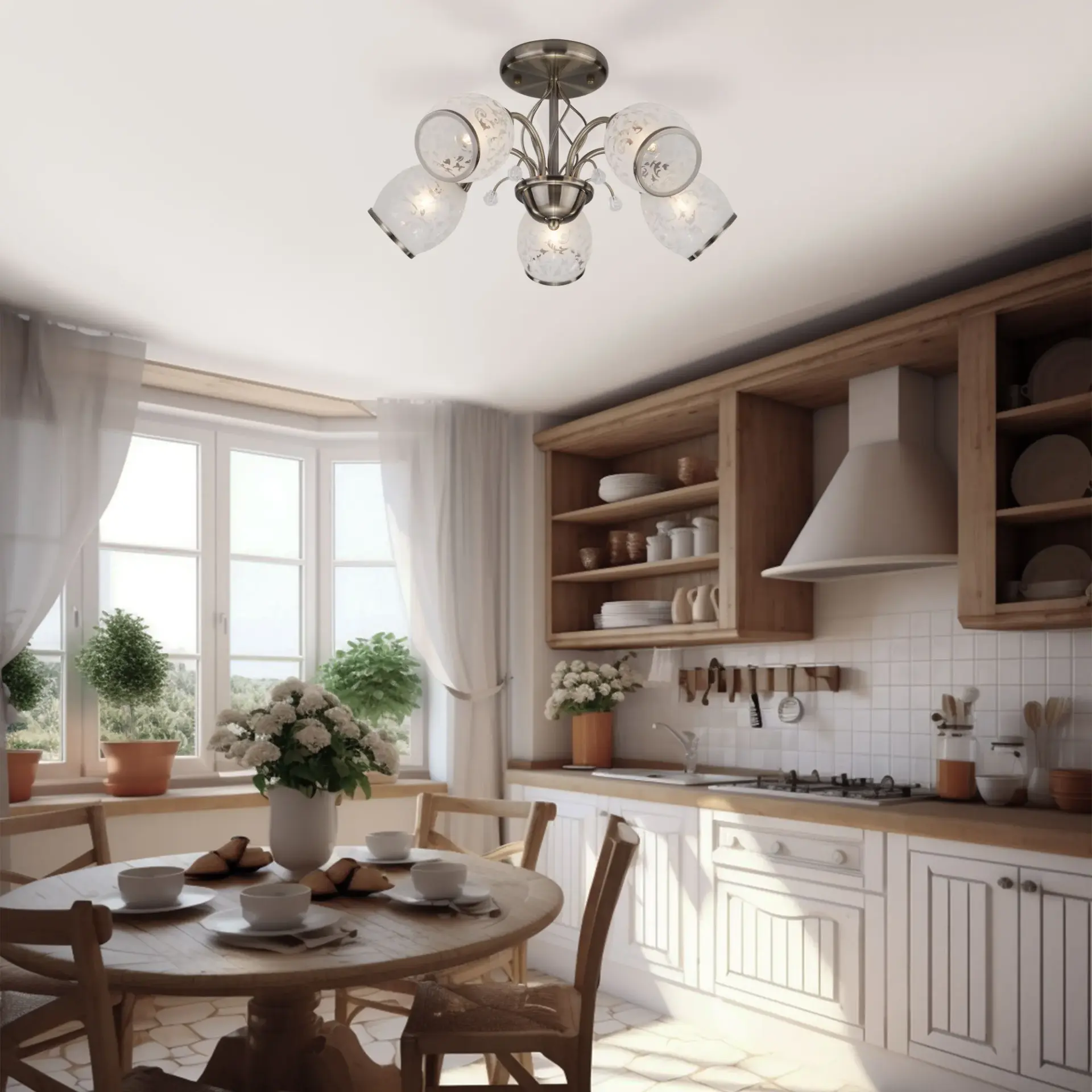 Люстра Eurosvet 30026/5 античная бронза GABRIELLA, ракурс 4