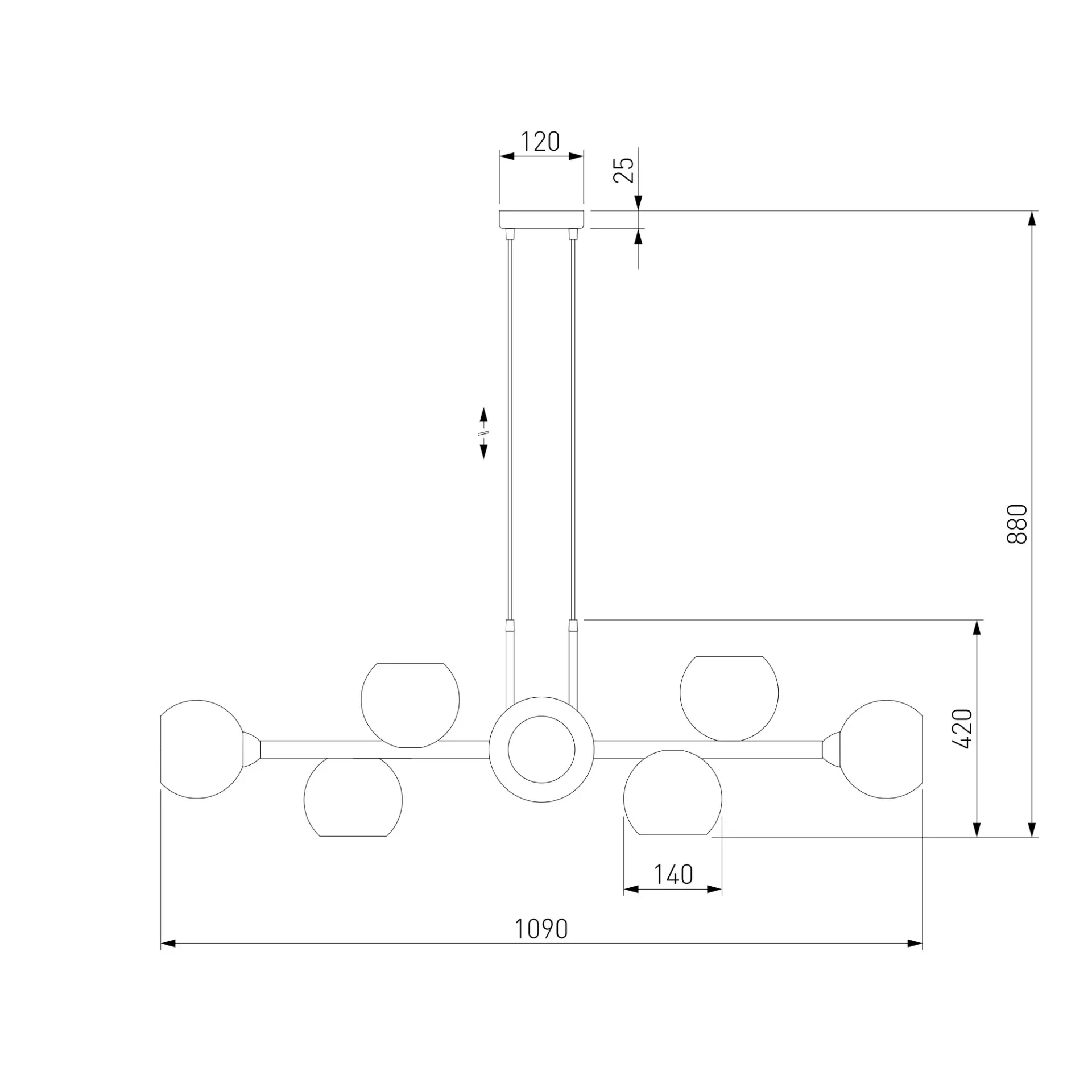 Люстра Eurosvet 70113/8 янтарный Smart ROGER — золотой, ракурс 7
