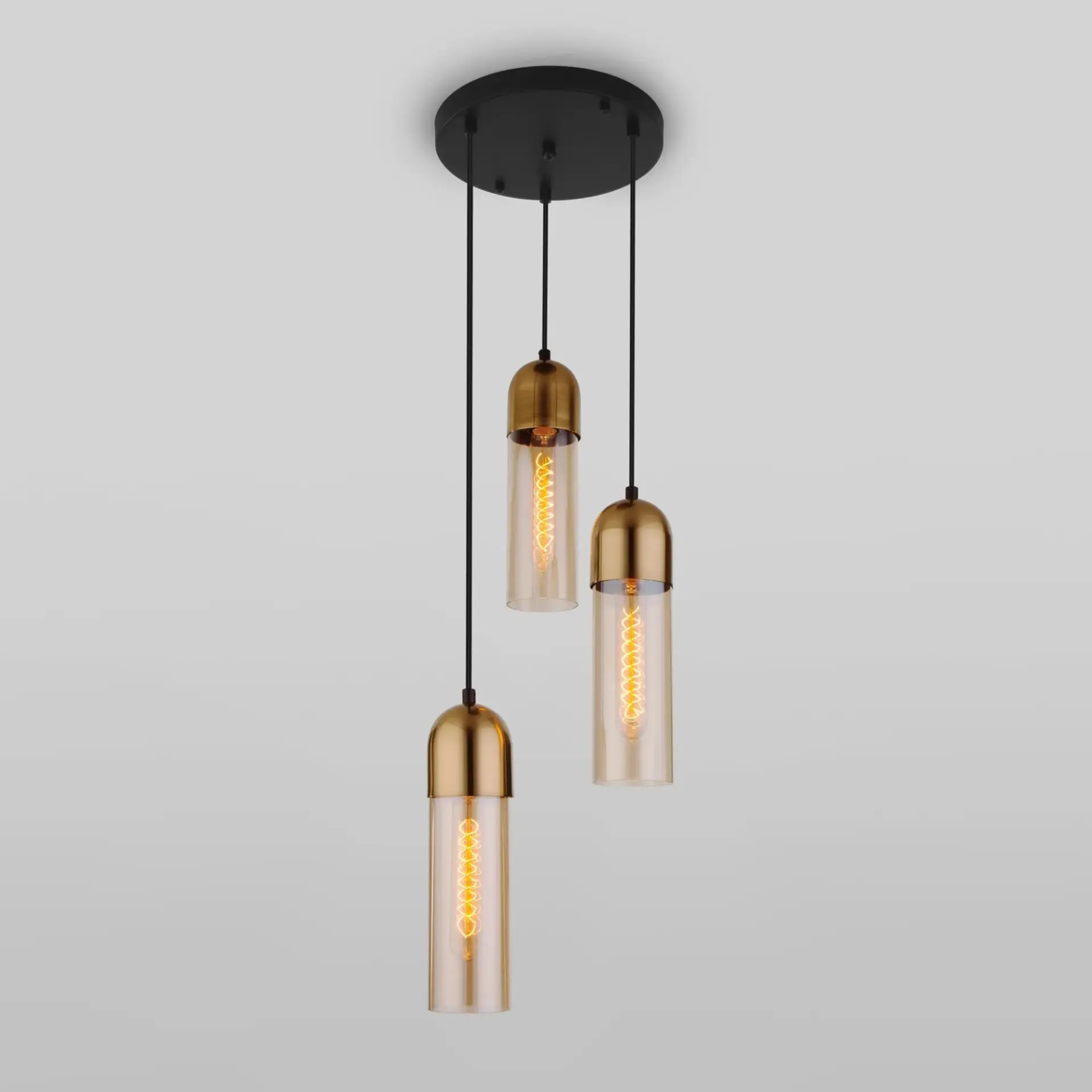 Светильник Eurosvet 50180/3 янтарный AIRON — черный, ракурс 2