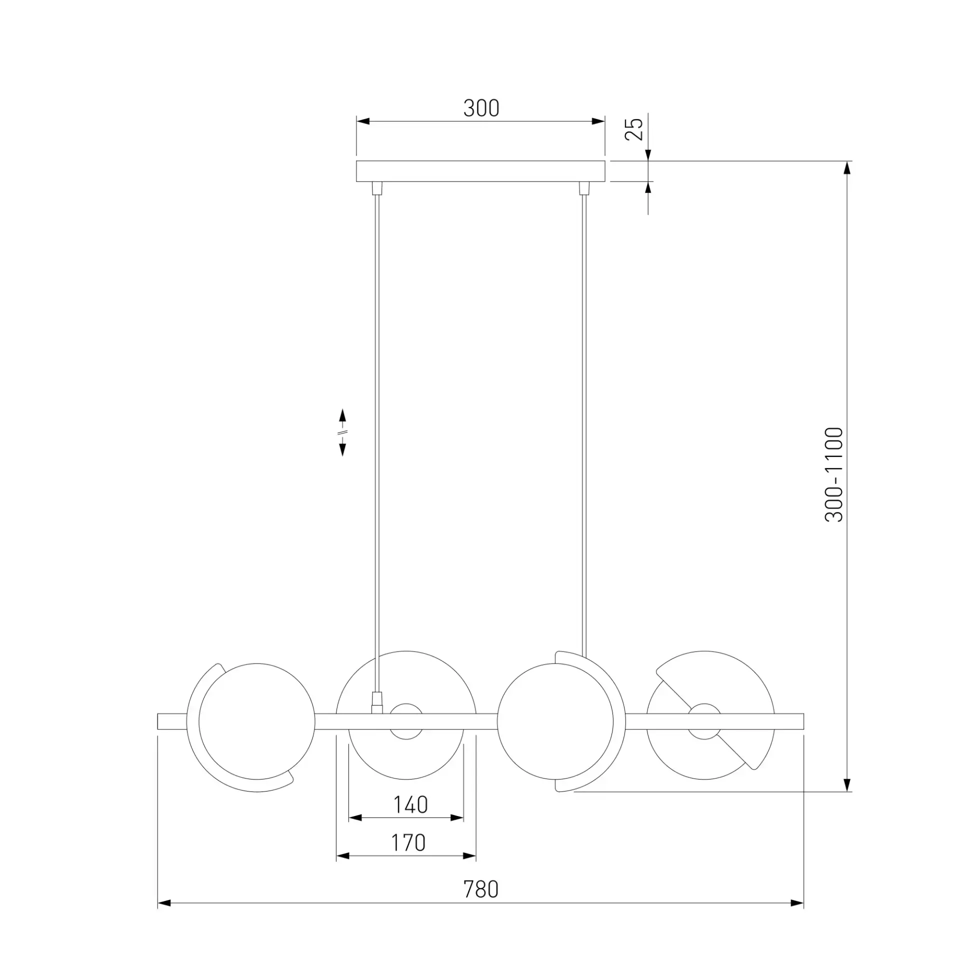 Светильник Eurosvet 70149/4 черный/латунь Smart MOITY