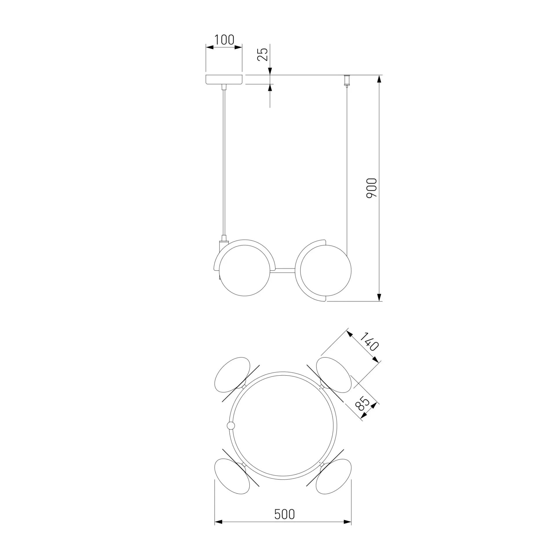 Светильник Eurosvet 70150/4 черный/латунь Smart MOITY